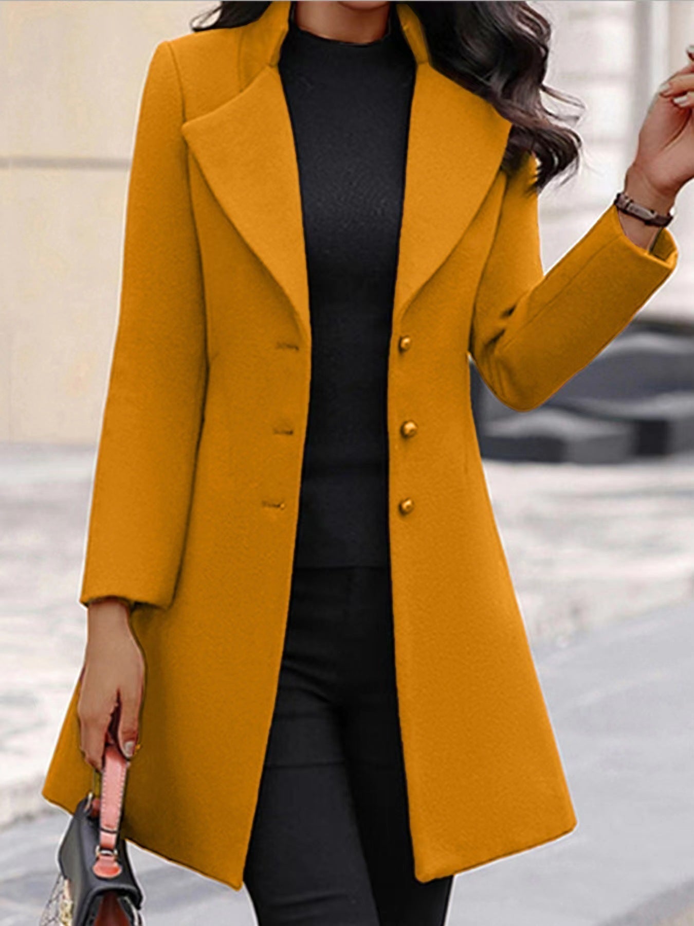 Lara™ - Women's Long Woolen Coat (50% Rabatt)