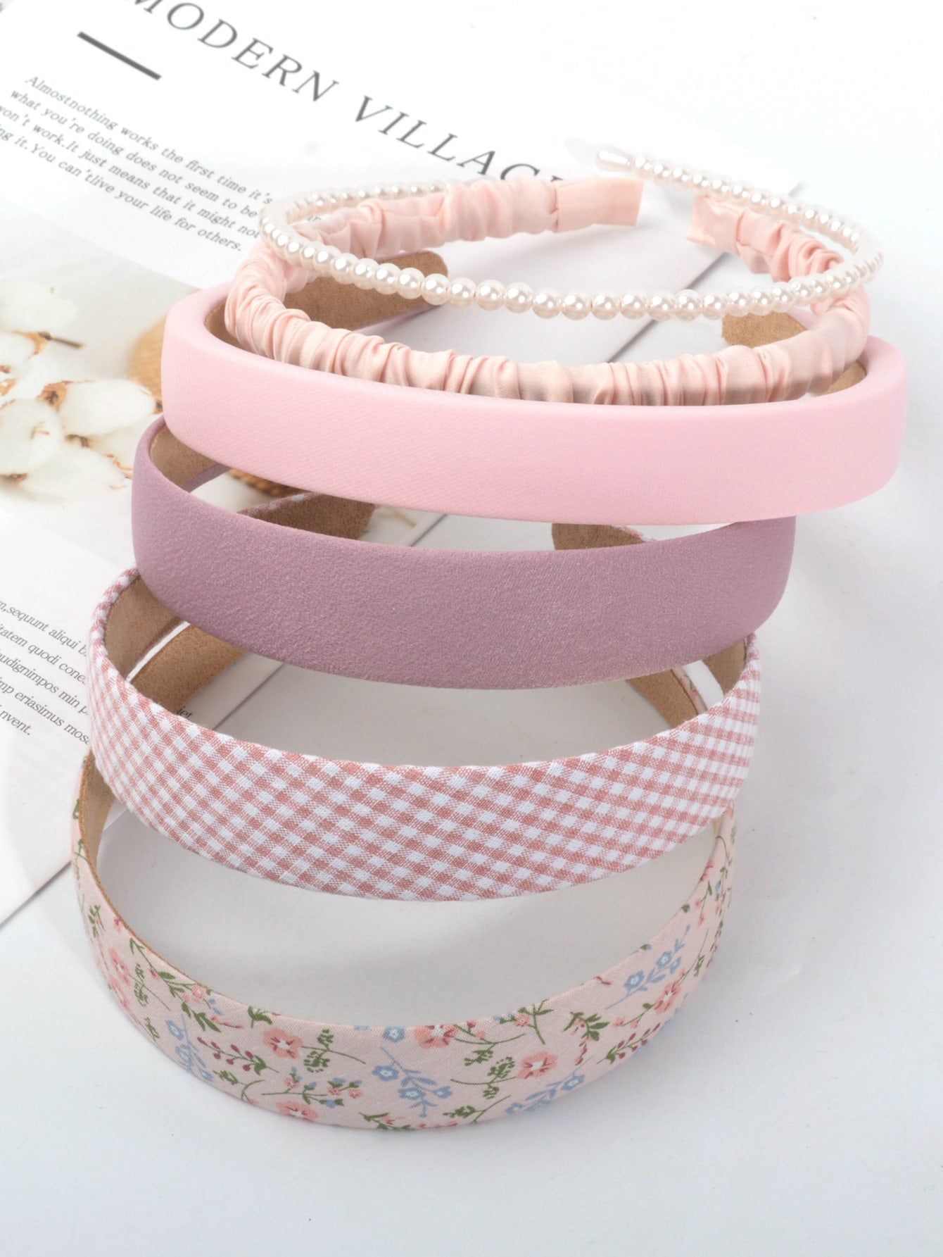 6 Stücke Stirnband mit Kunstperle Dekor