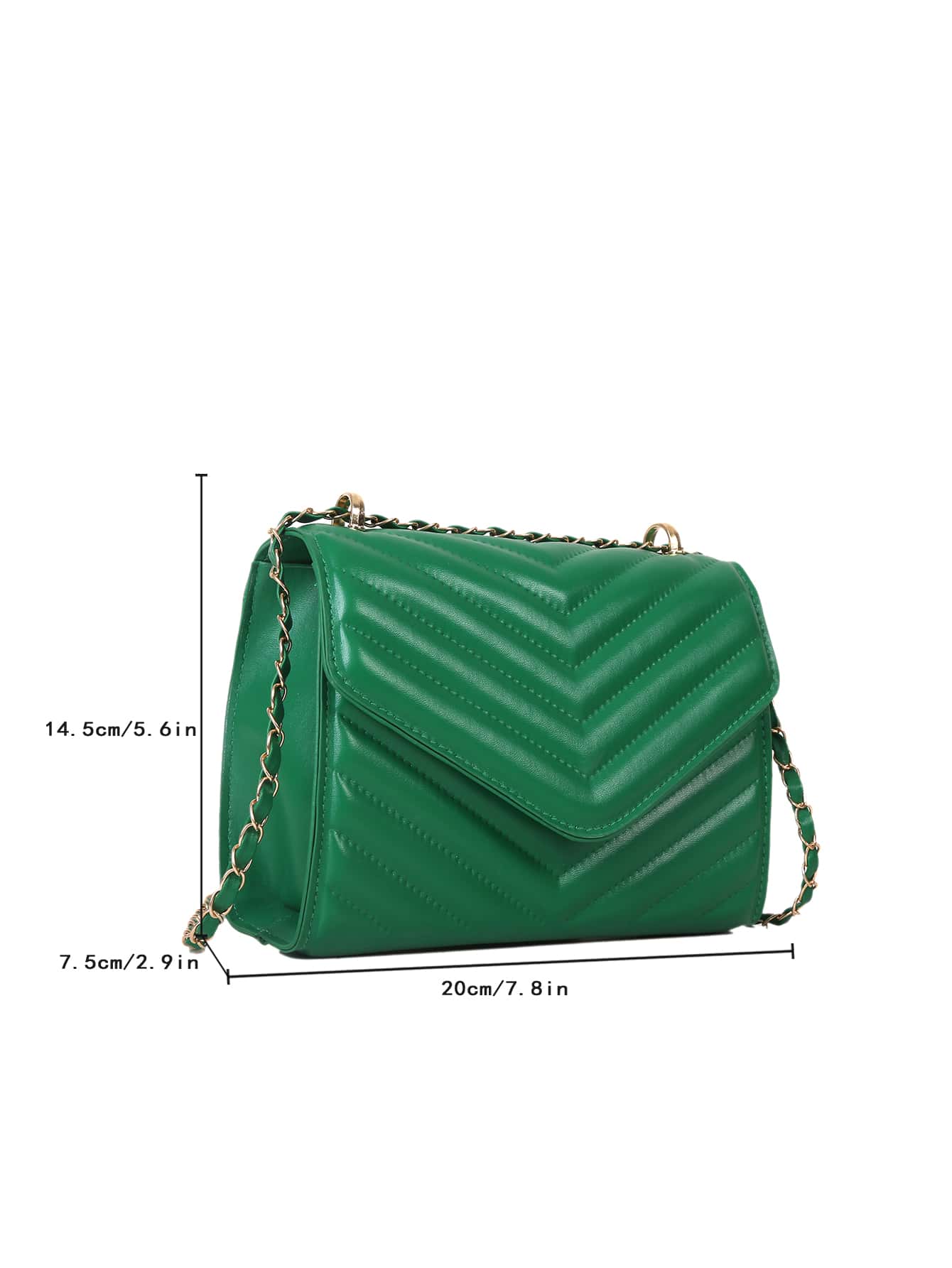 Quadratische Tasche mit Chevron Druckknopf
