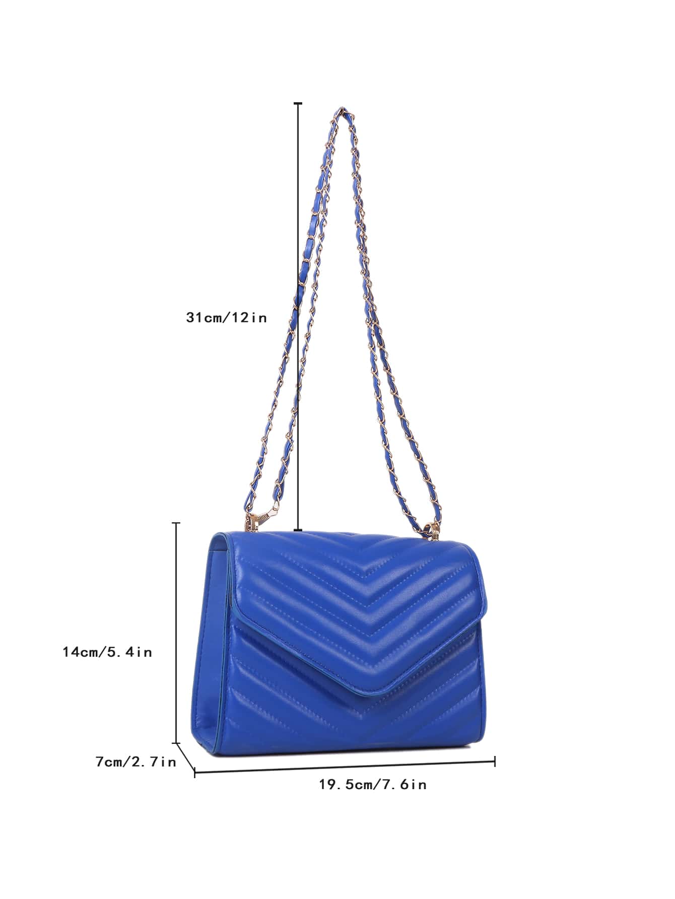 Quadratische Tasche mit Chevron Druckknopf