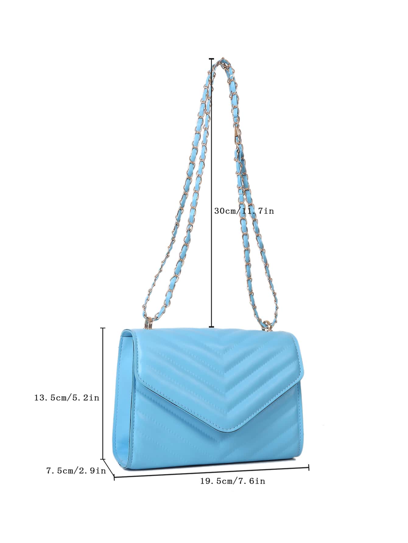 Quadratische Tasche mit Chevron Druckknopf