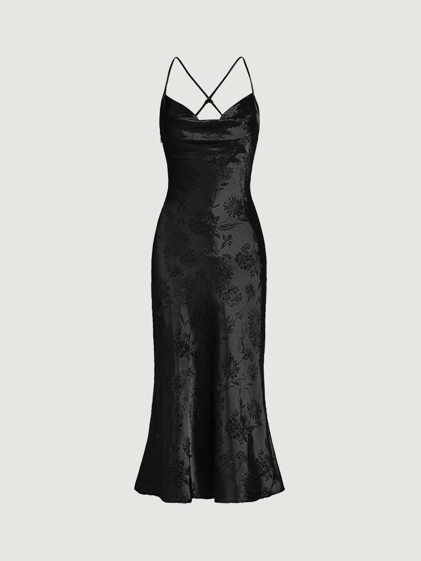 Belle Jacquard Satin Cami Kleid