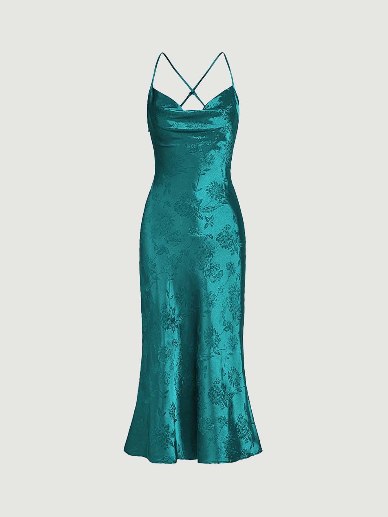 Belle Jacquard Satin Cami Kleid