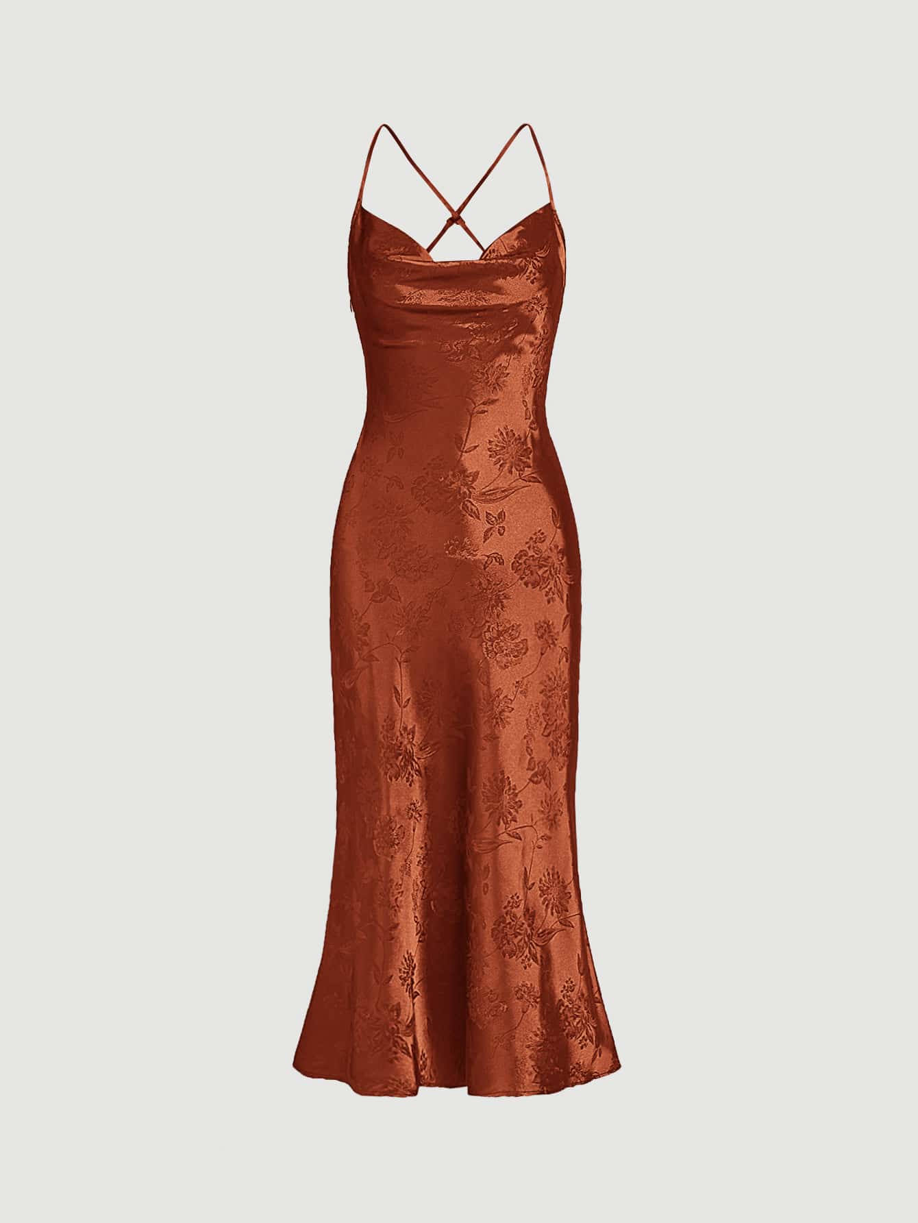 Belle Jacquard Satin Cami Kleid