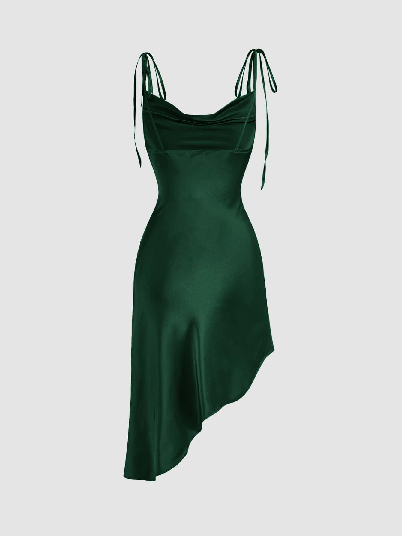 Cami Kleid mit Wasserfallausschnitt, asymmetrischem Saum