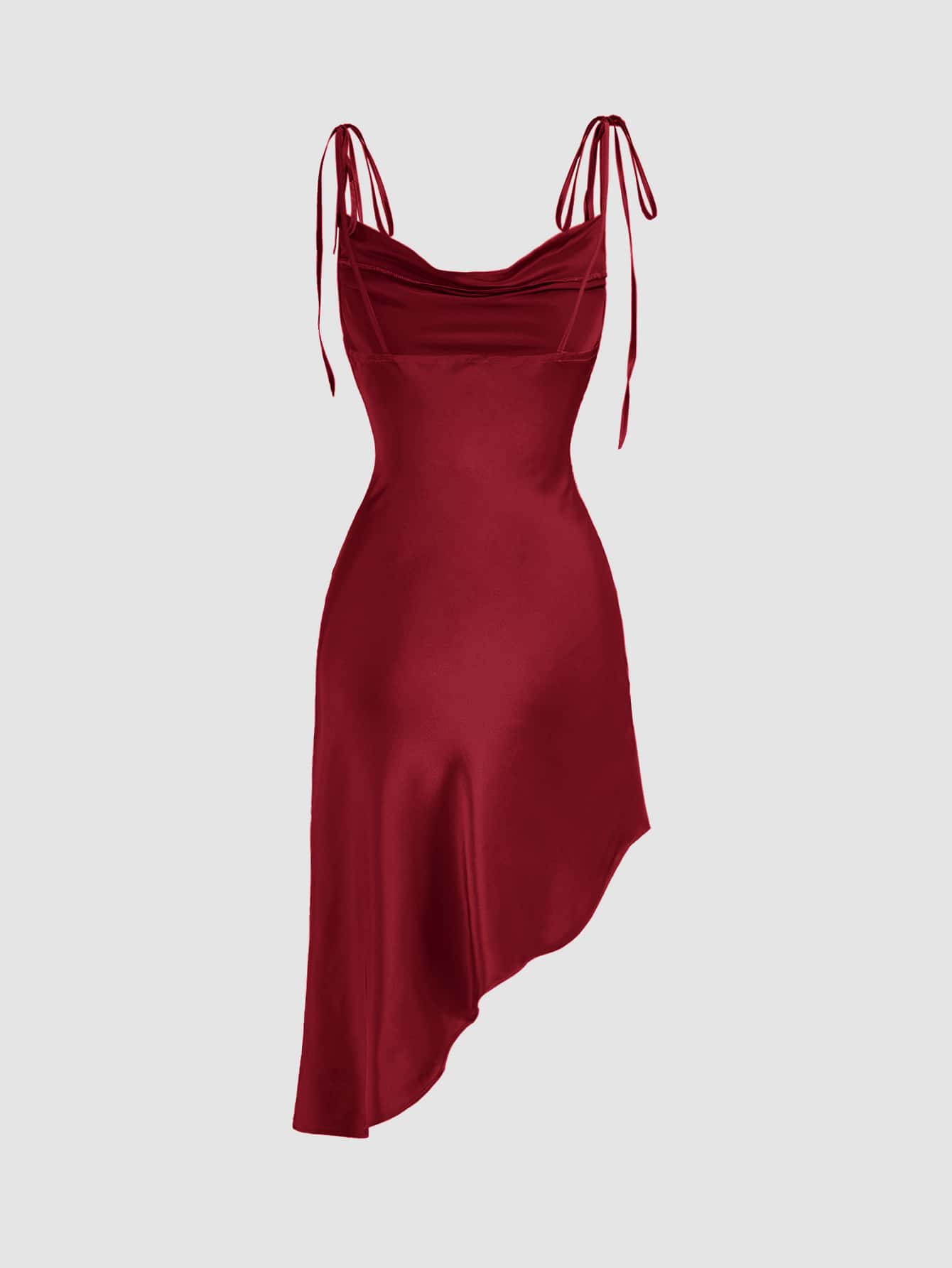 Cami Kleid mit Wasserfallausschnitt, asymmetrischem Saum