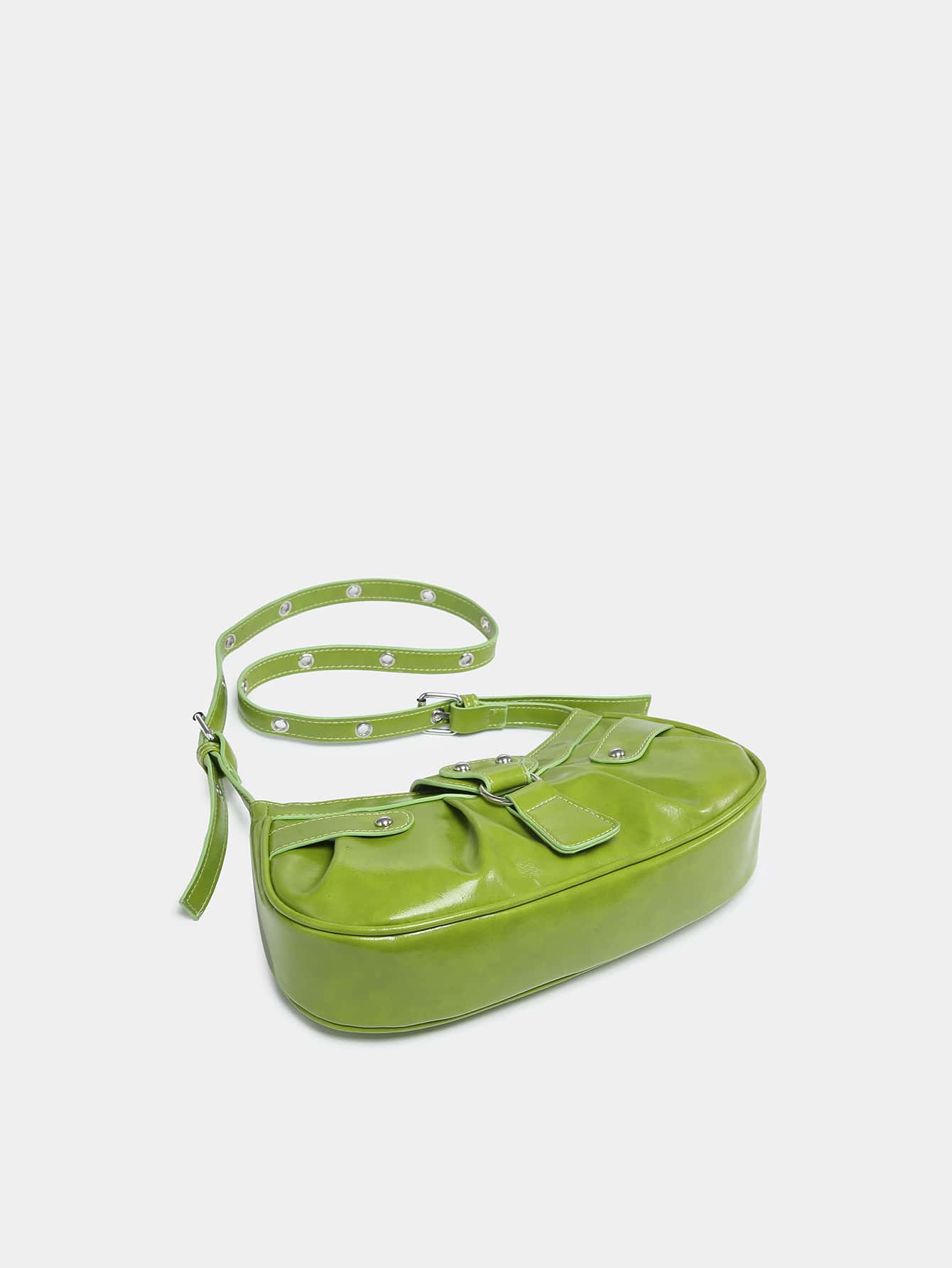 Geraffte Tasche mit Nieten Dekor