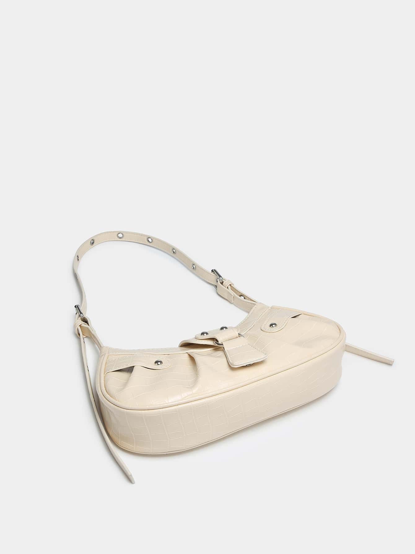 Geraffte Tasche mit Nieten Dekor