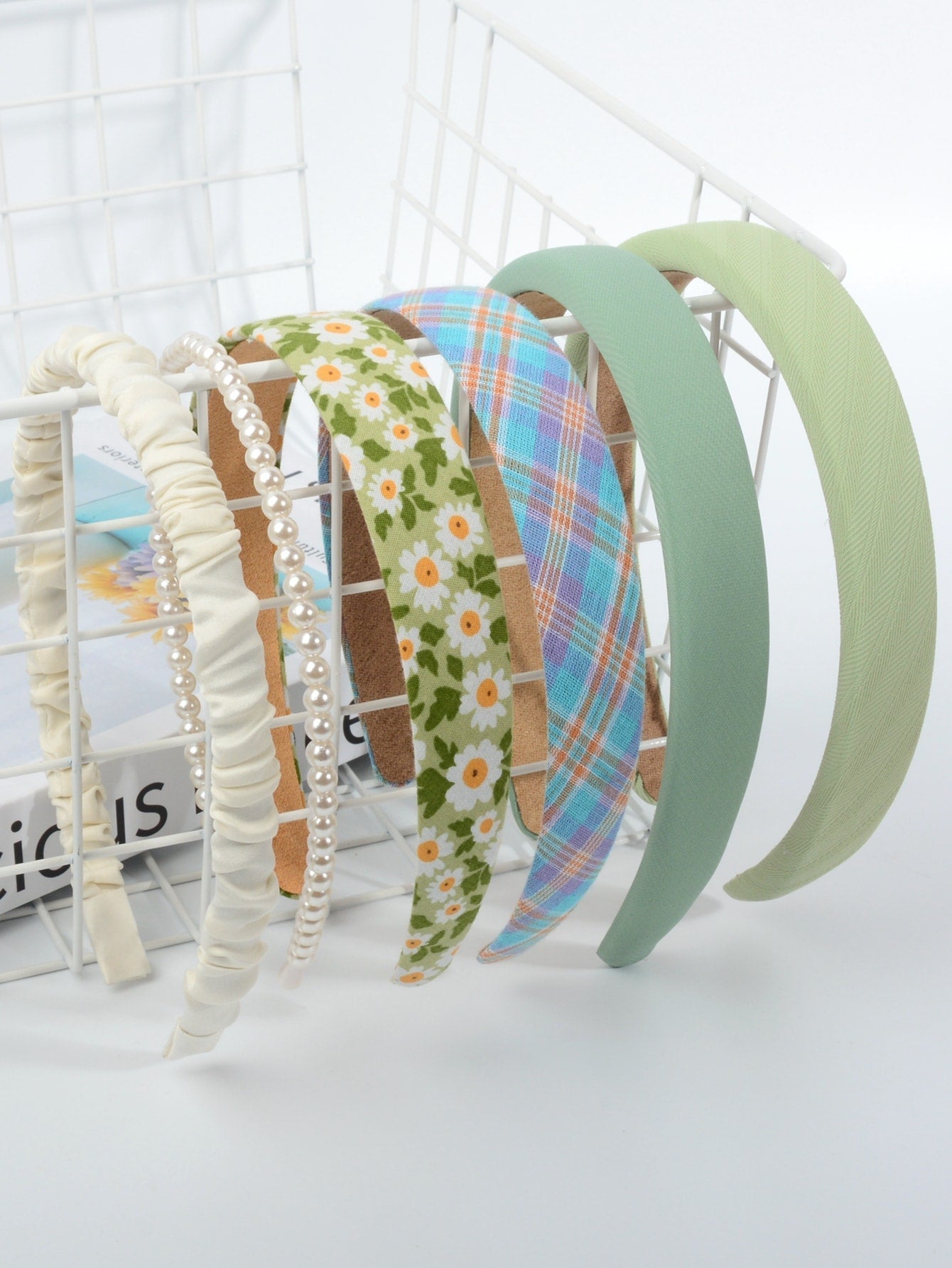 6 Stücke Stirnband mit Kunstperle Dekor