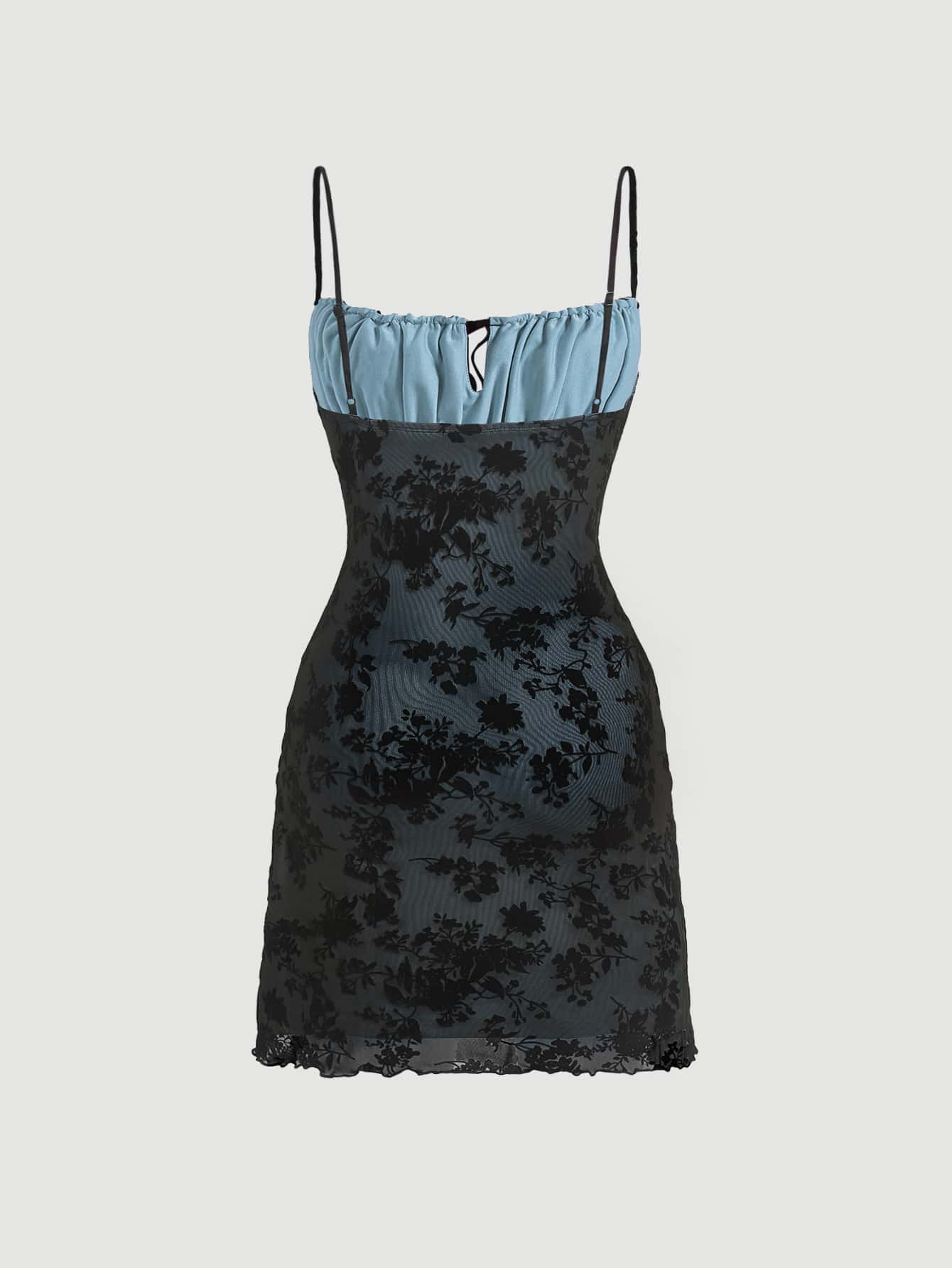 Cami Kleid mit Blume Muster, Band vorne
