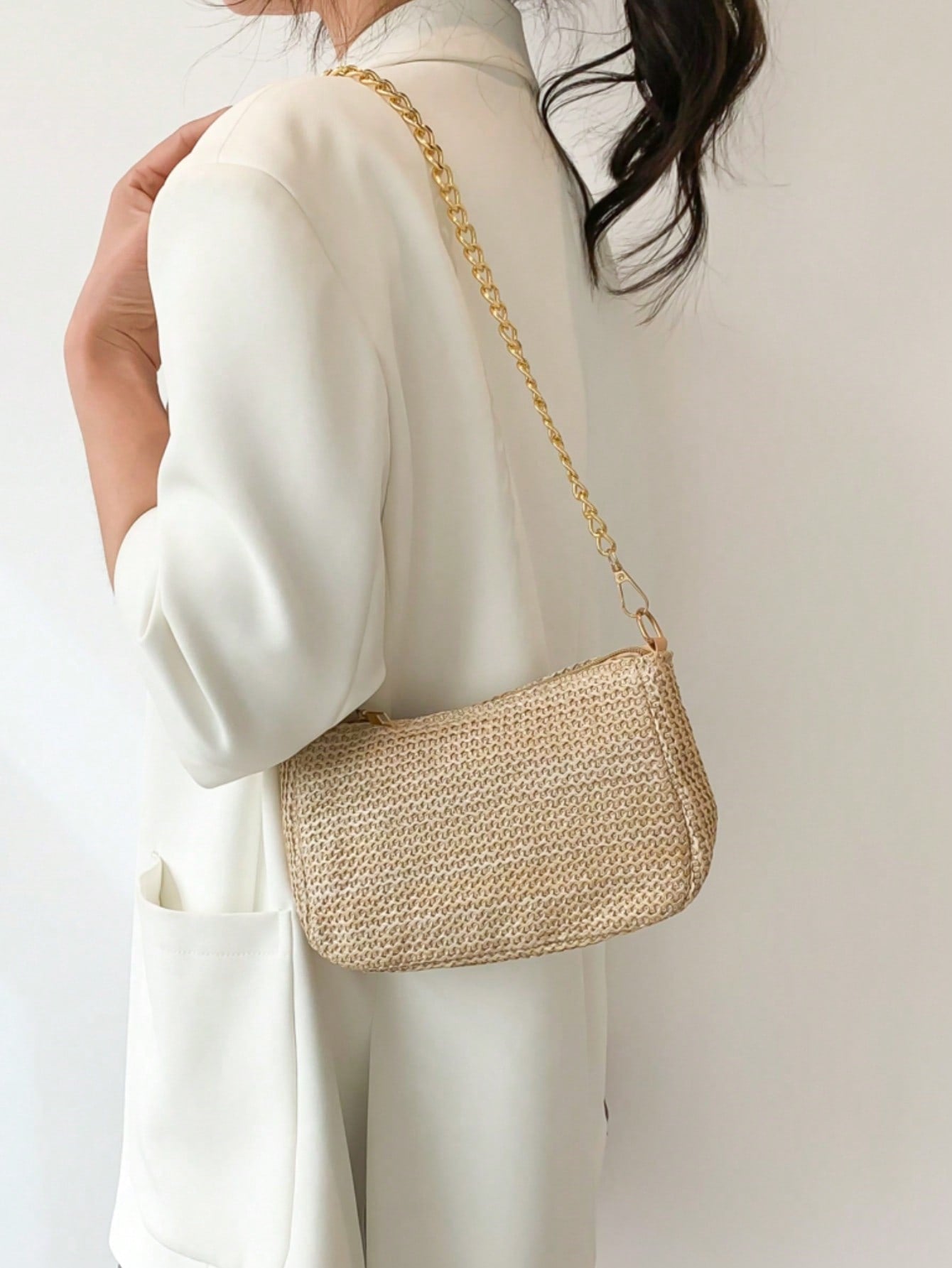 Strohtasche mit Mini Kette