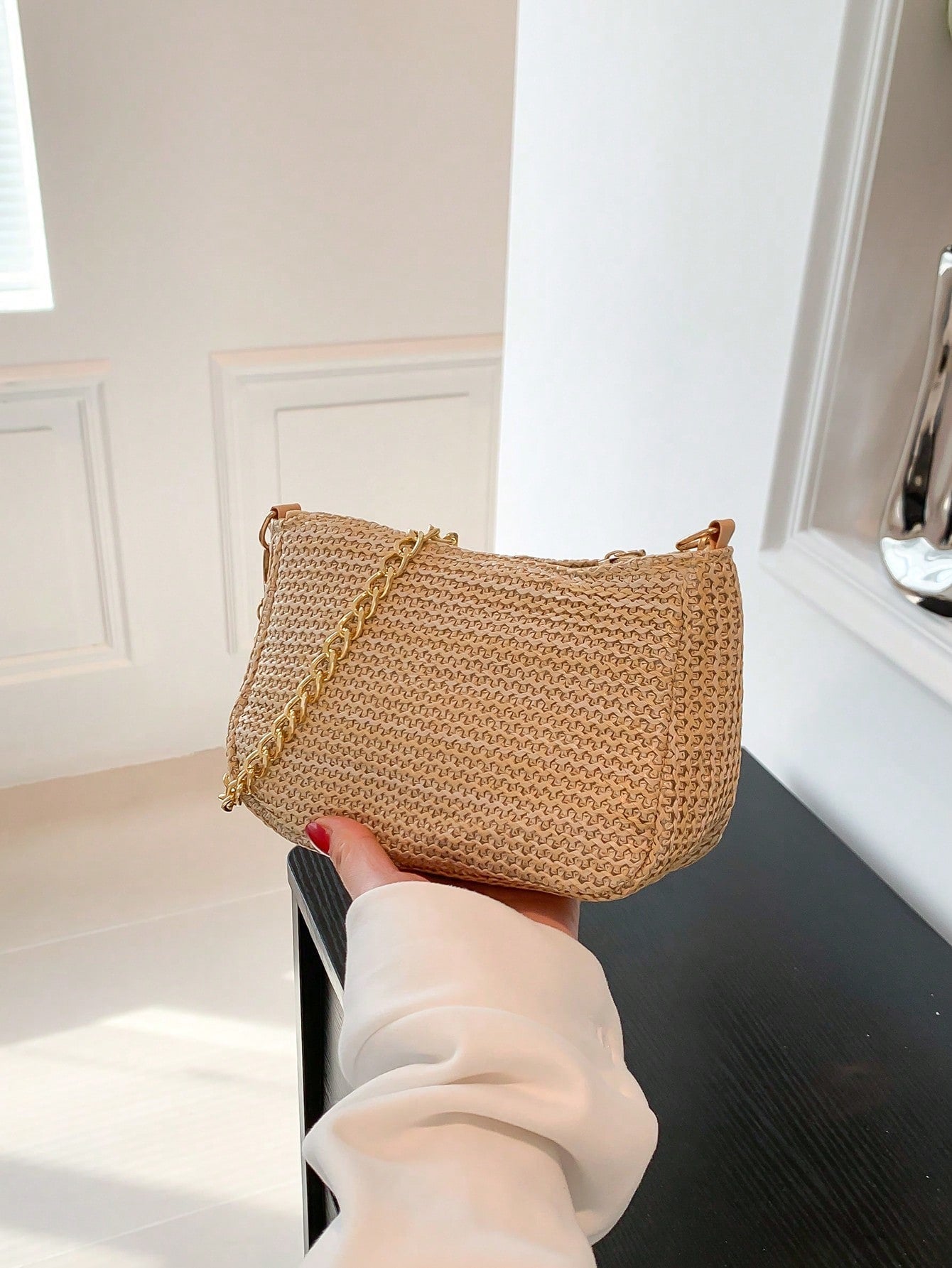Strohtasche mit Mini Kette