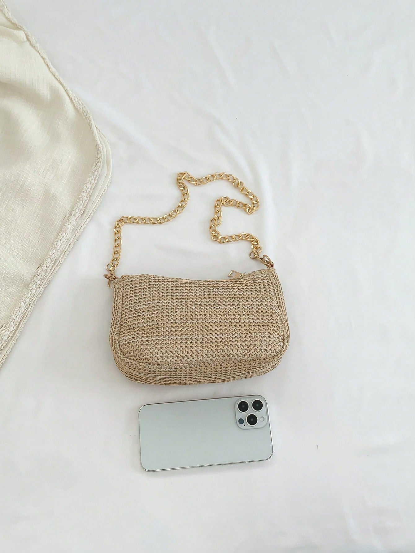 Strohtasche mit Mini Kette