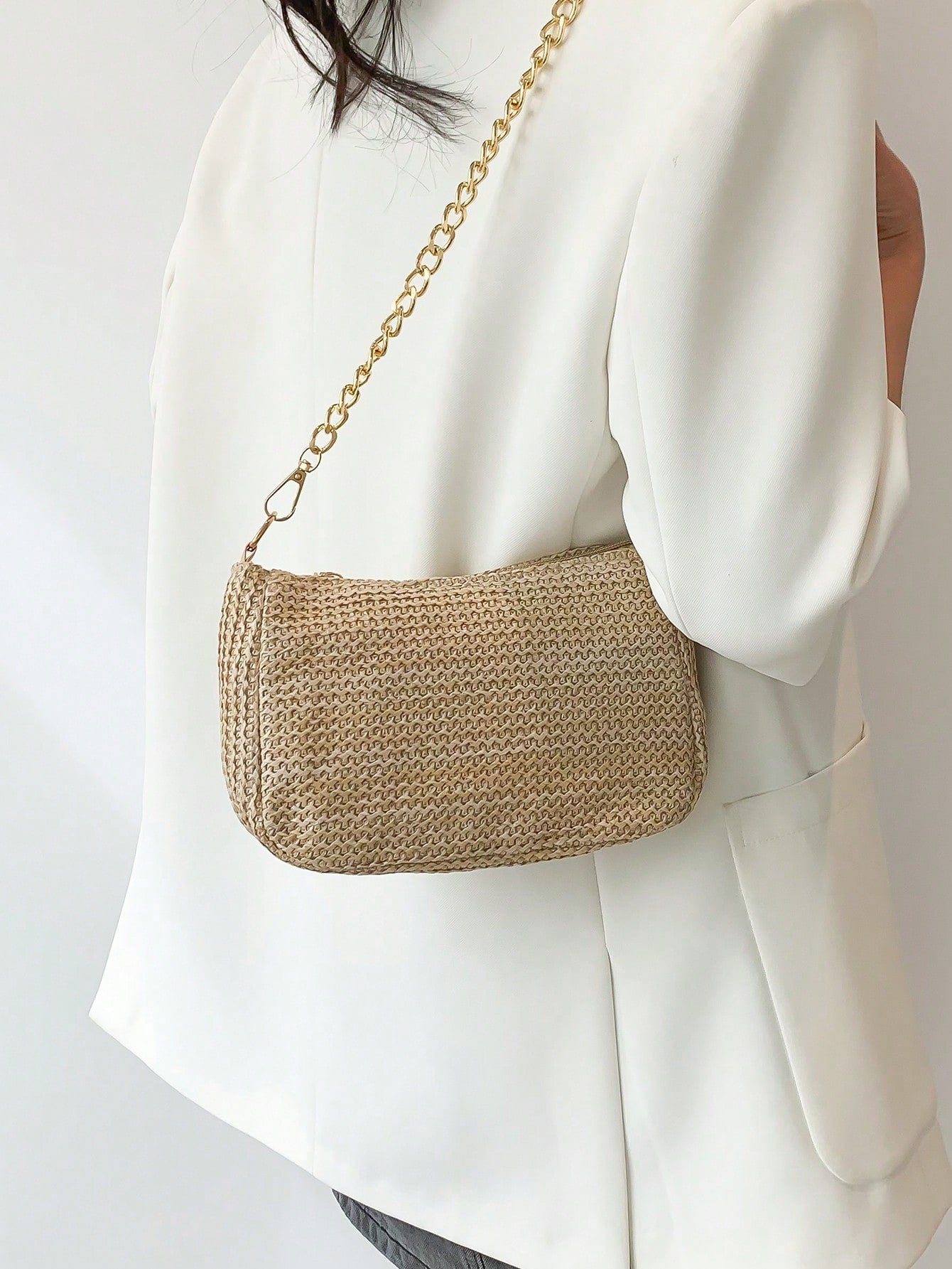 Strohtasche mit Mini Kette