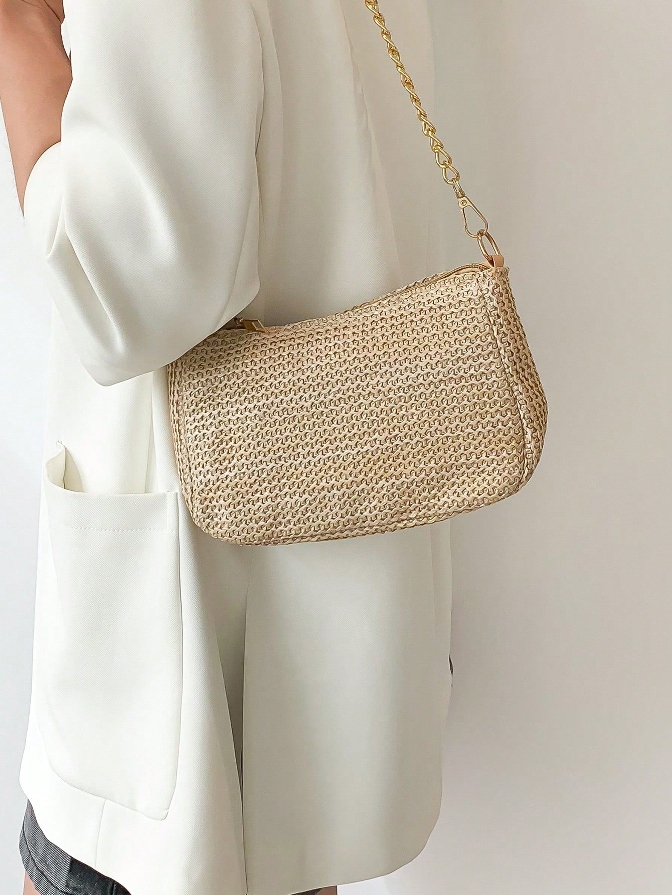 Strohtasche mit Mini Kette