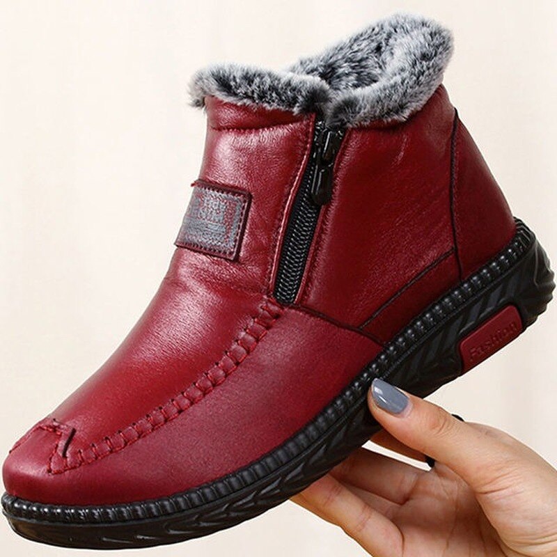 Eulalie™ - Wasserdichte, rutschfeste Baumwoll-Leder-Stiefel (50% Rabatt)