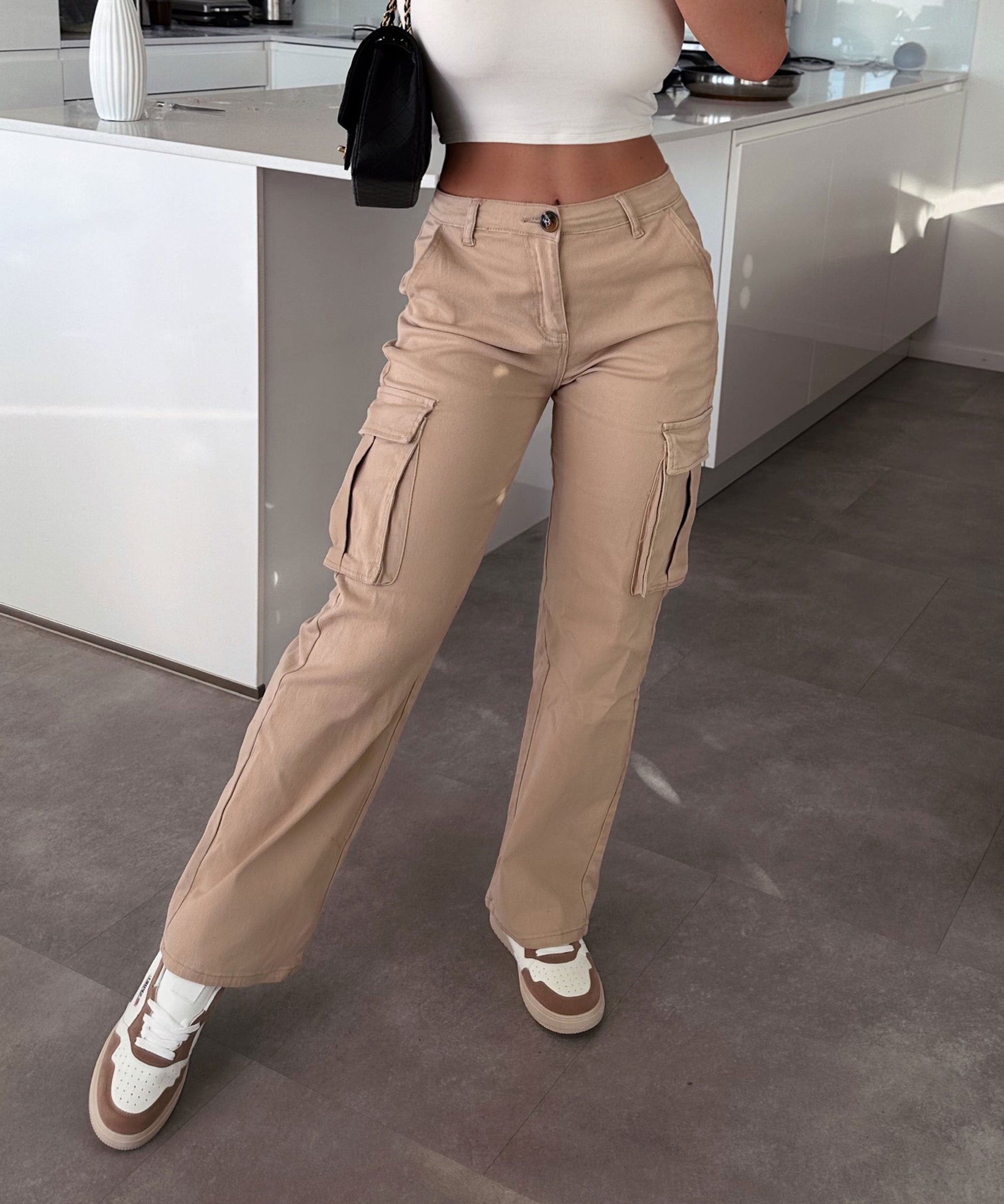 Stretch Cargohose Alba Camel