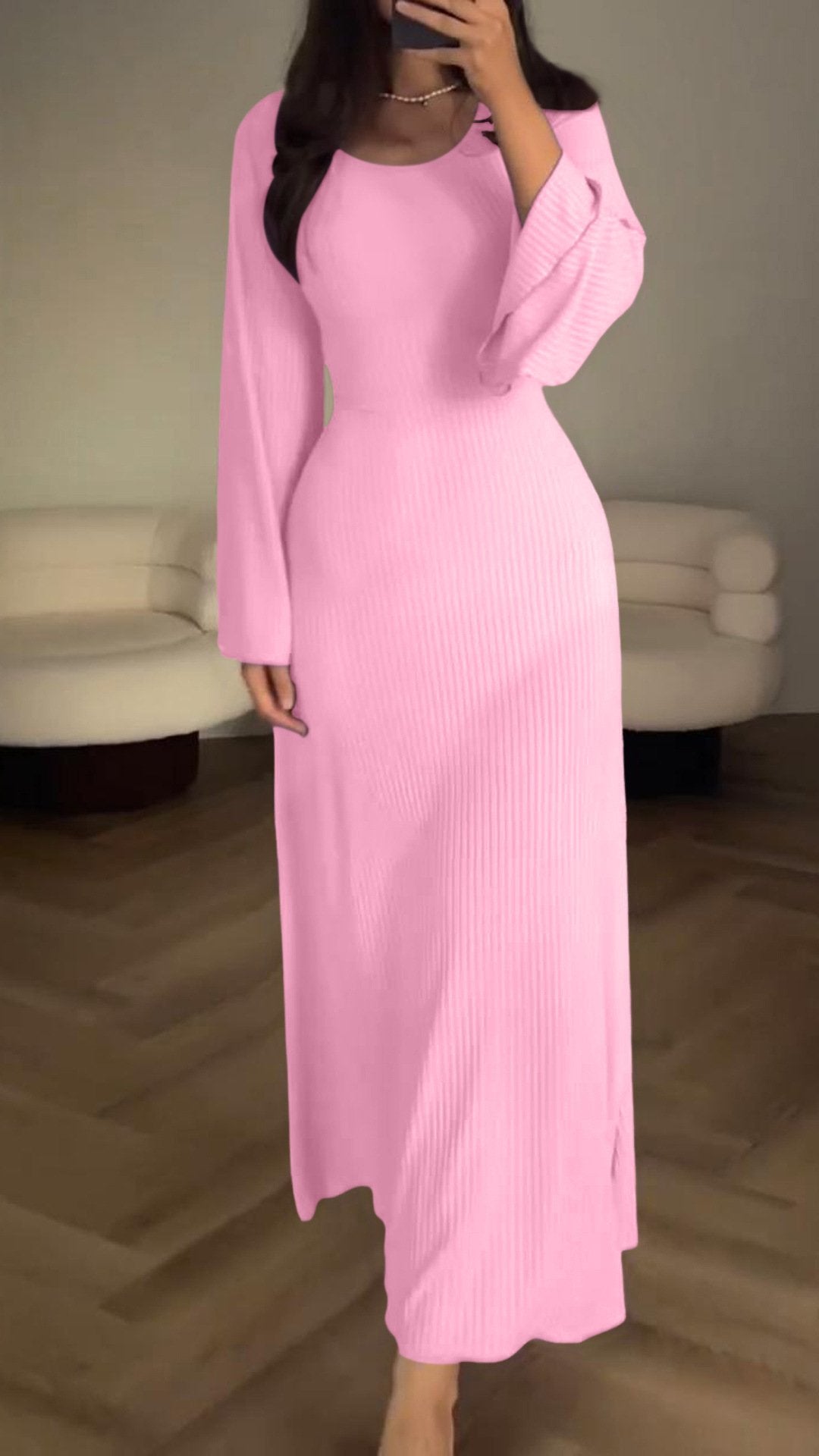 Veerle™ - Langärmeliges, Geteiltes, Lockeres Freizeitkleid (50% Rabatt)