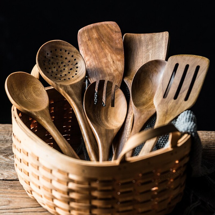 LuxKitchen™ Teakholz Utensilien Set