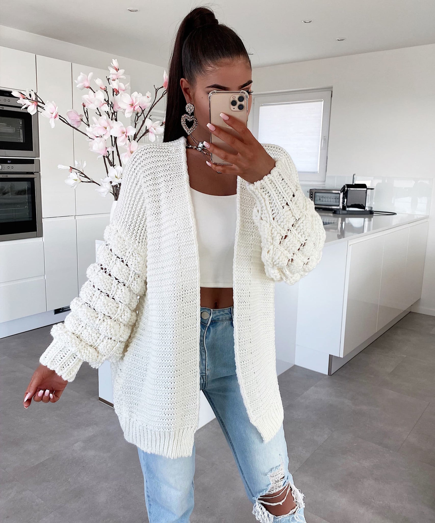 Strickjacke Cloudy weiß