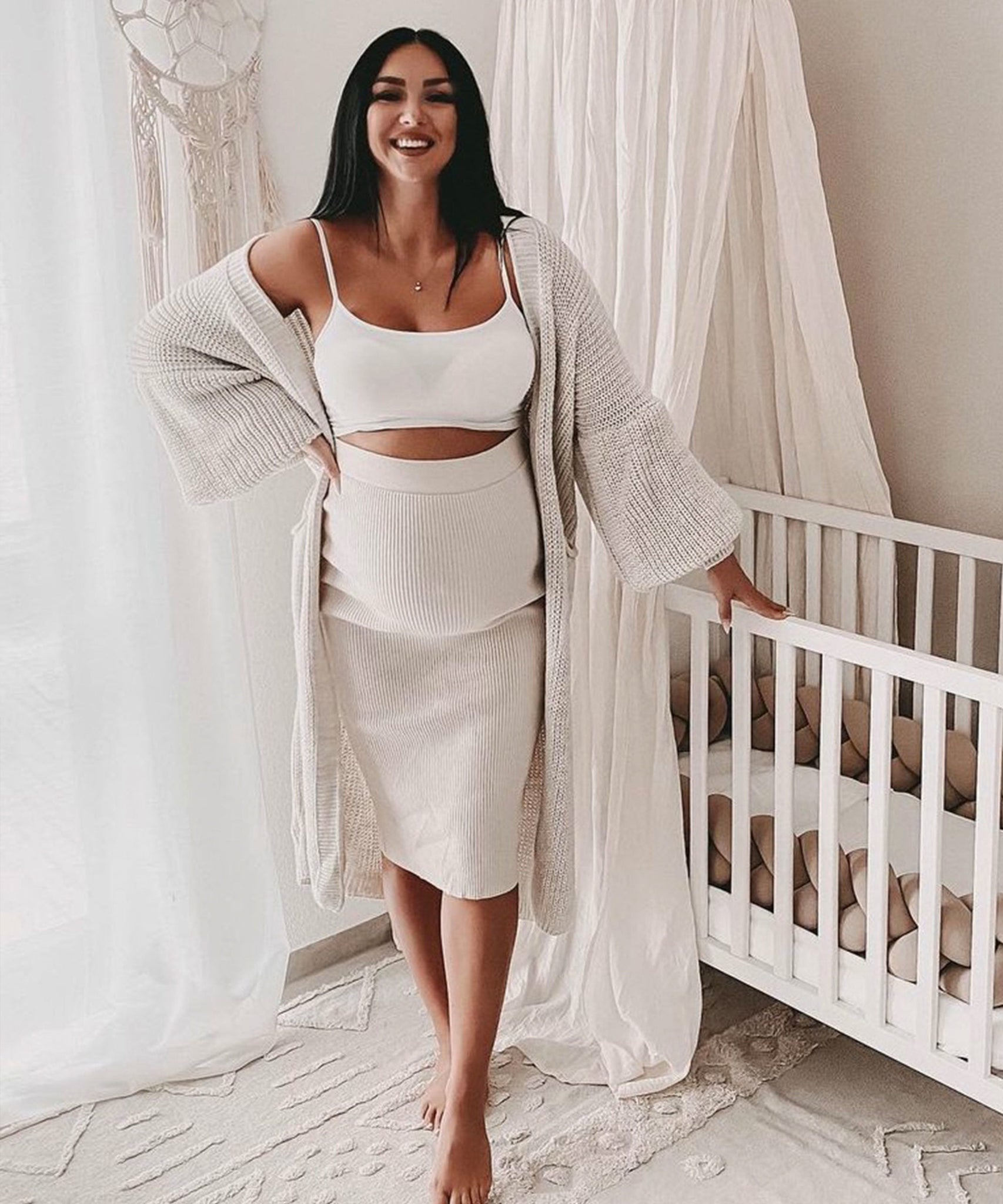 Cardigan Leilani lang Beige