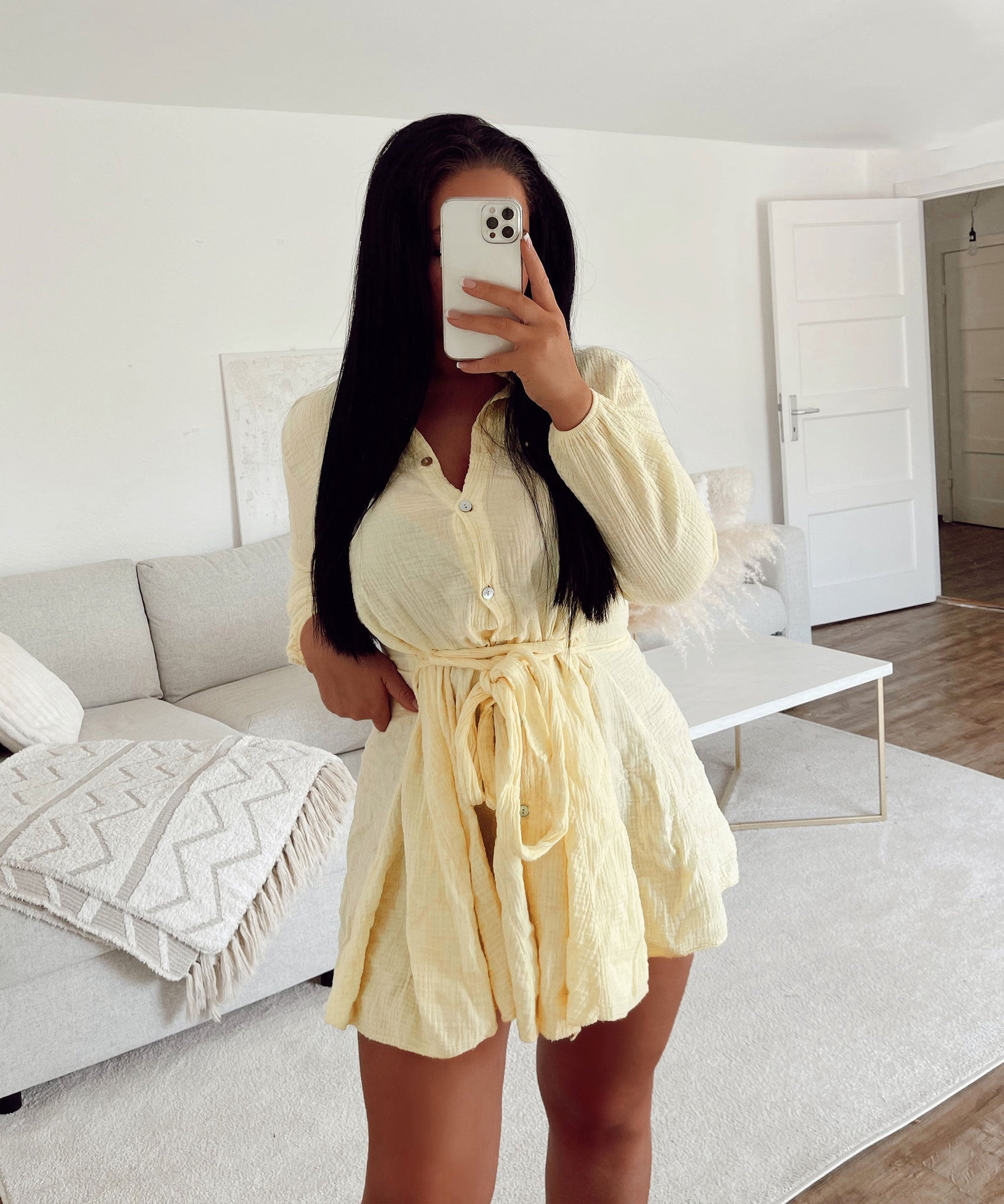 Musselin Kleid Daisy Gelb