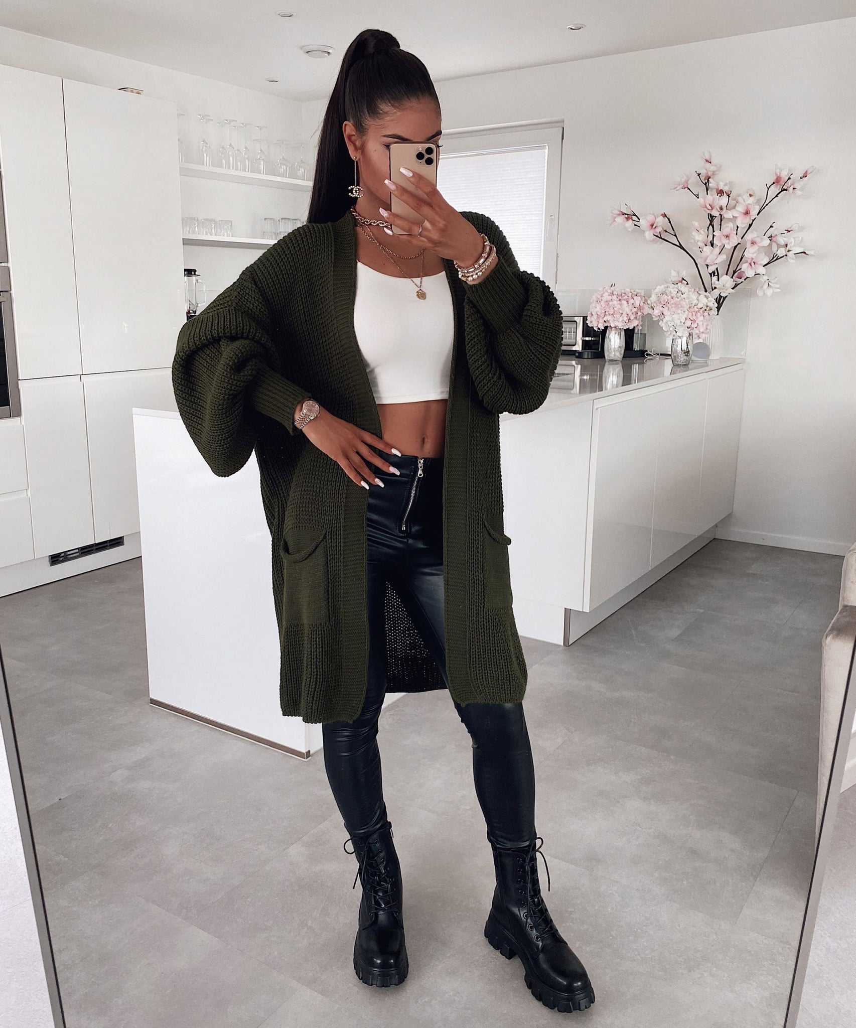 Cardigan Leilani Kurz Khaki