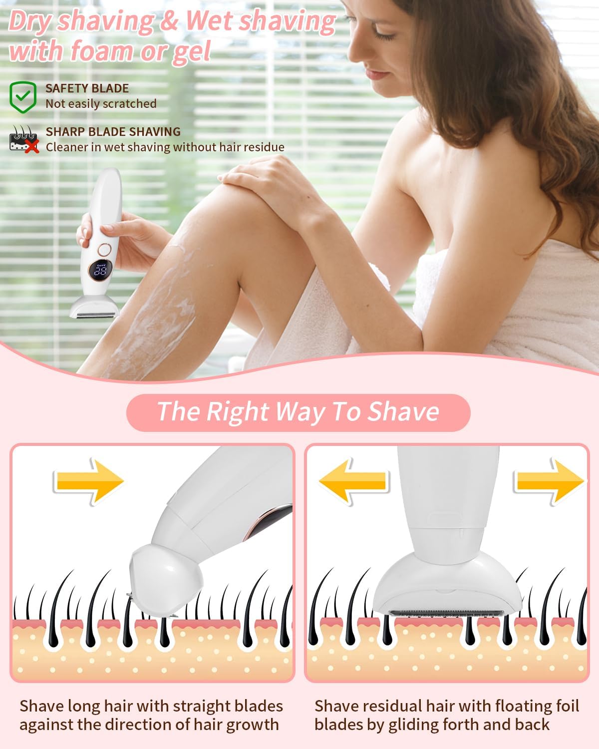 GlamGroom™ | Mühelose Haarentfernung mit vielseitigen Aufsätzen