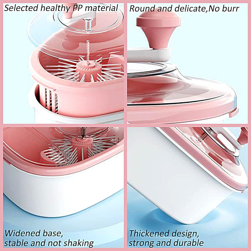 VeggiCleanse™ | Vollständige Sauberkeit mit 360°-Drehung und praktischem Abtropfkorb