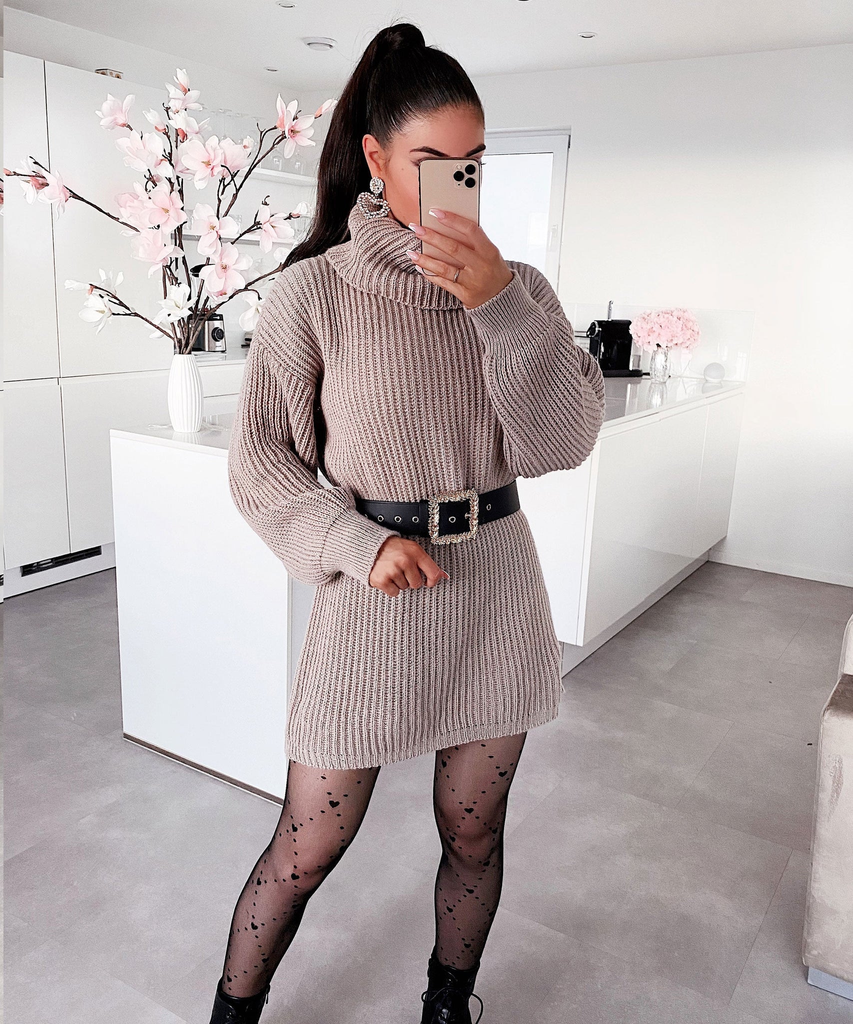 Pullover Kleid Leila Camel