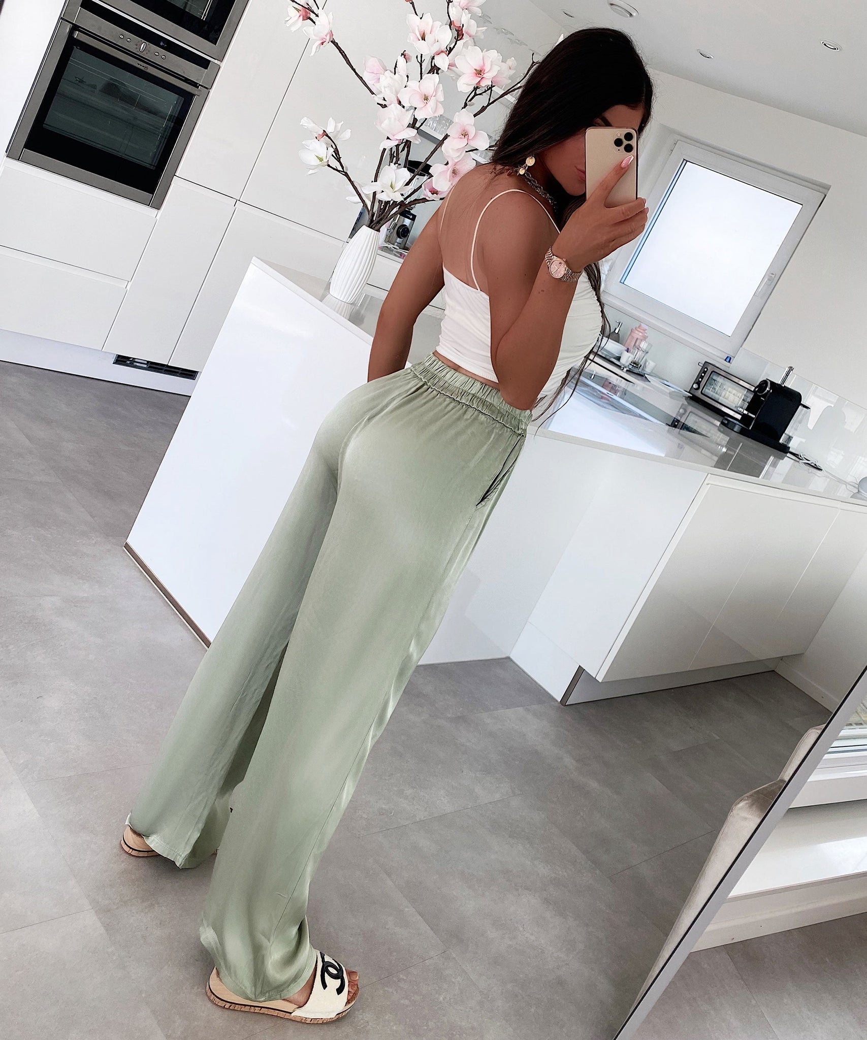 Satin Hose Alisa Khaki