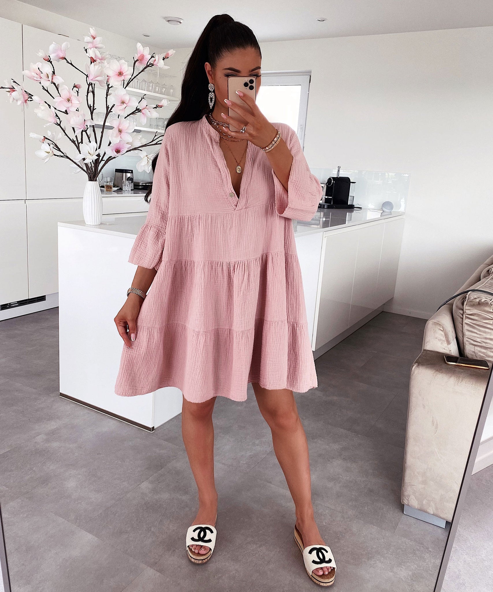 Musselin Kleid Alejandra Rosa