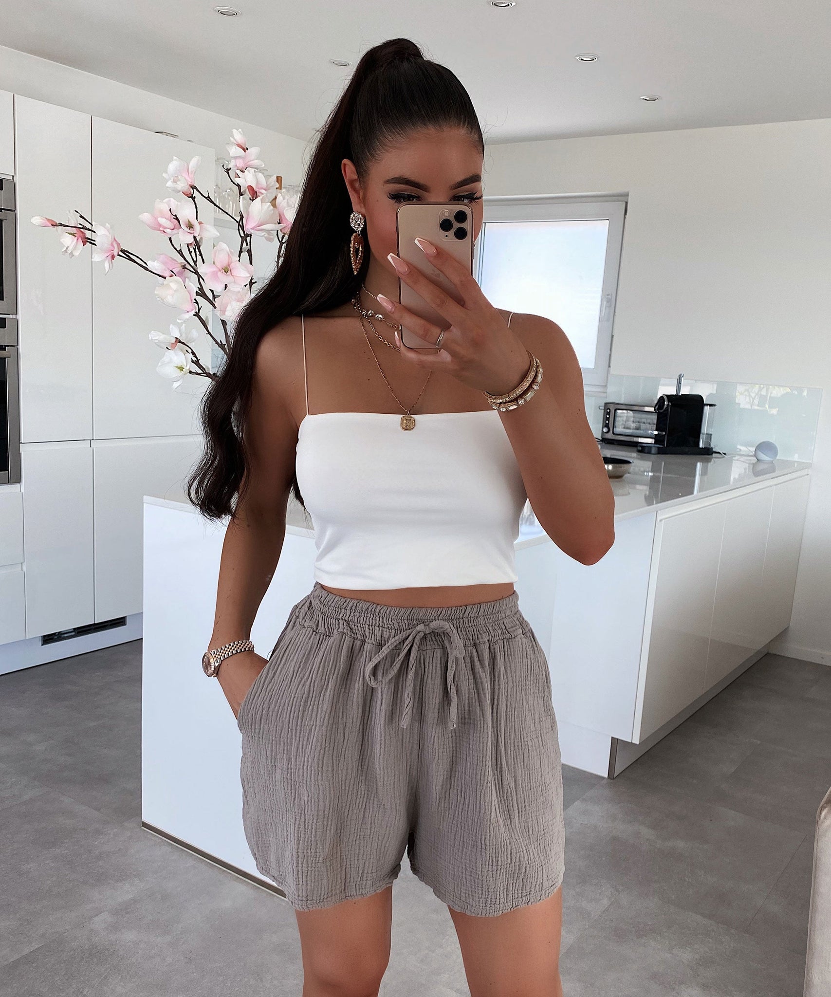 Musselin Set Lia Taupe