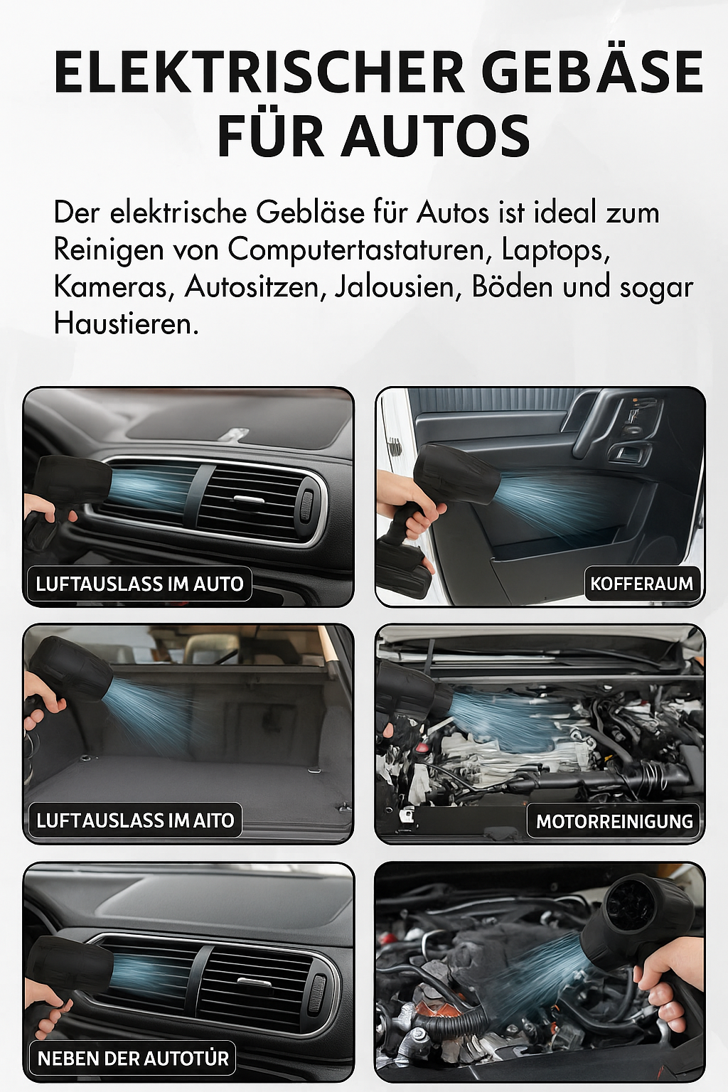 BladBreeze™ – Kabelloses Gebläse für das blitzschnelle Entfernen von Laub, Schmutz, Staub und Alltagsabfällen