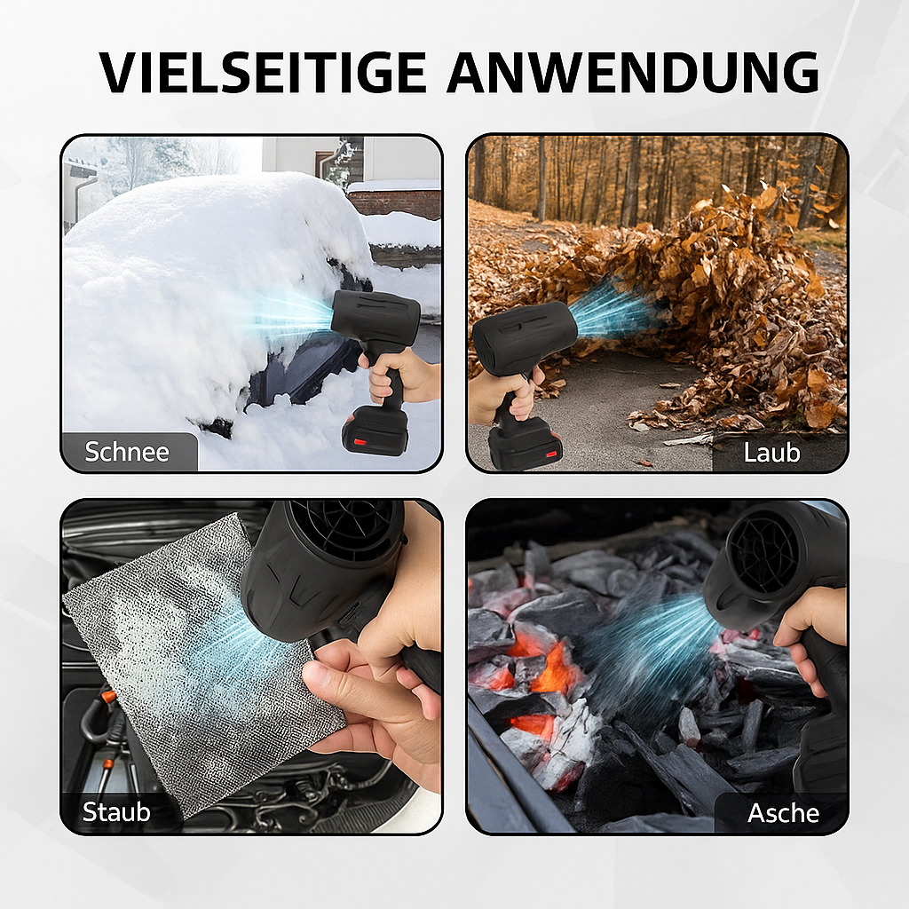 BladBreeze™ – Kabelloses Gebläse für das blitzschnelle Entfernen von Laub, Schmutz, Staub und Alltagsabfällen