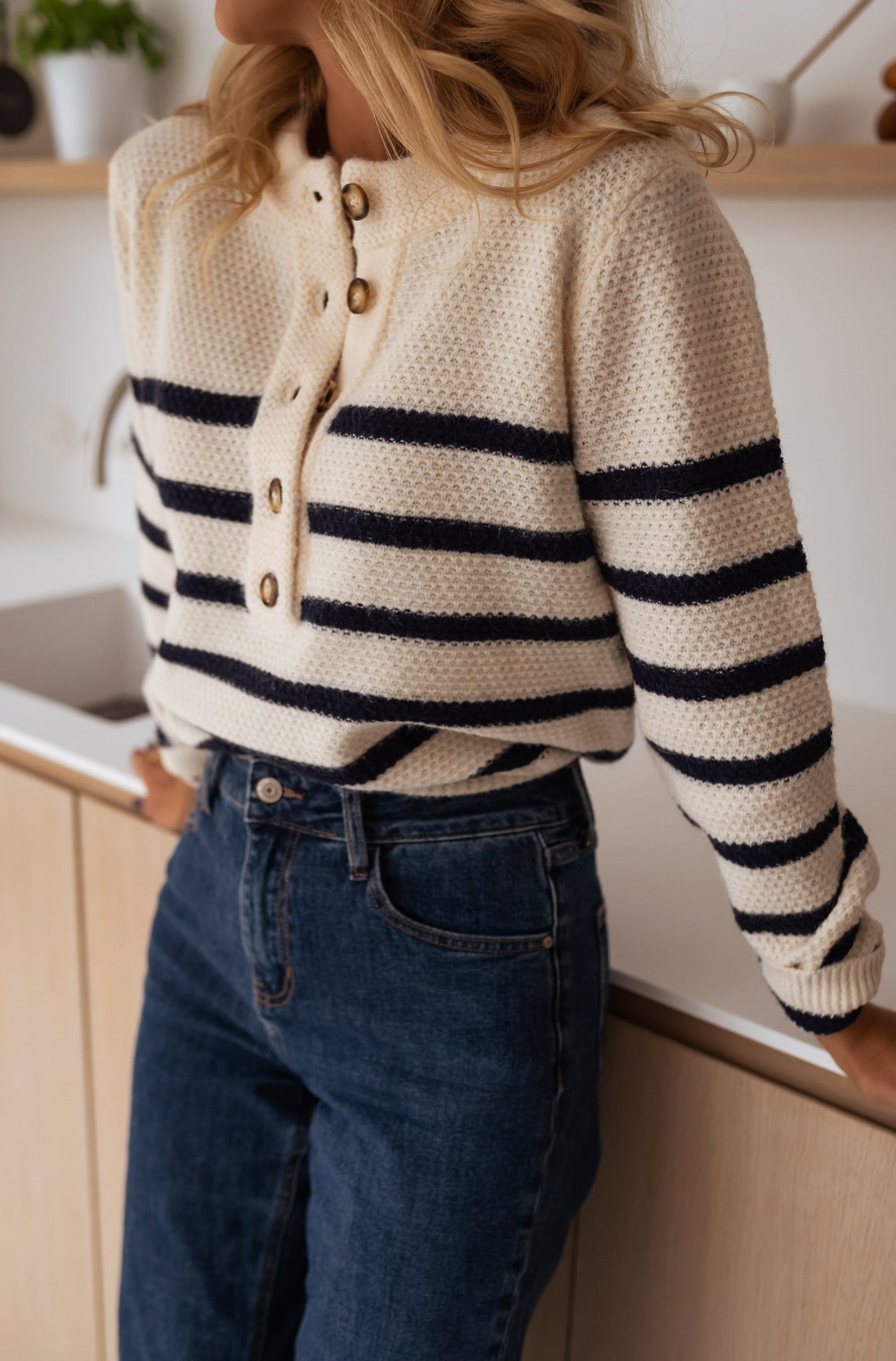 Suzanne™ - Weicher Marine-Ecru Matrosenpullover (50% RABATT)