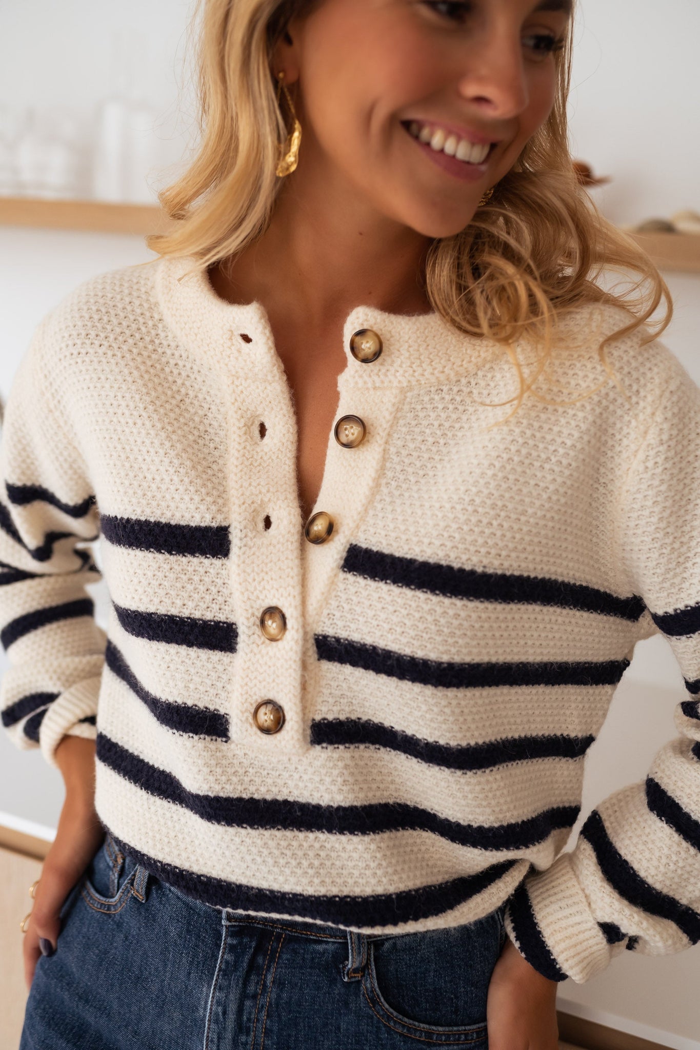 Suzanne™ - Weicher Marine-Ecru Matrosenpullover (50% RABATT)