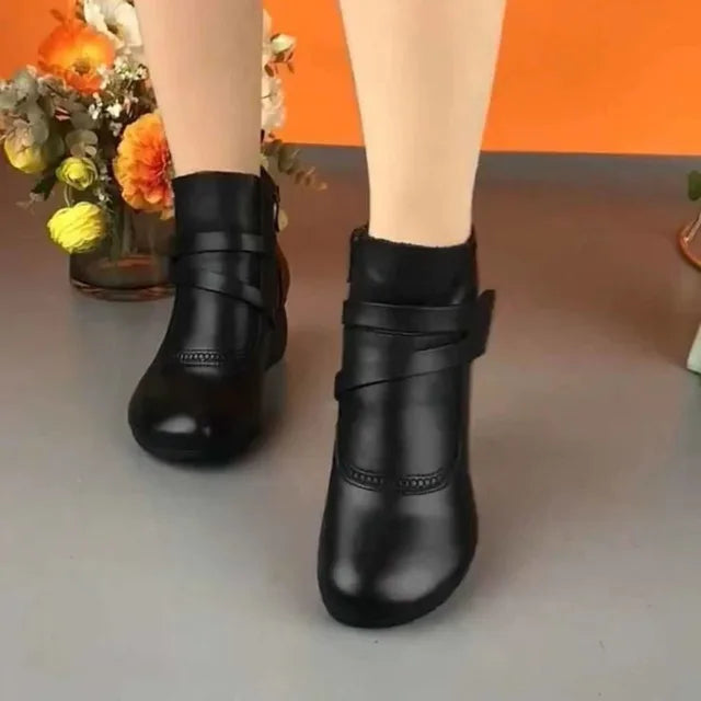 Cecelia™ - Retro Stiefeletten Aus Leder (50% RABATT)