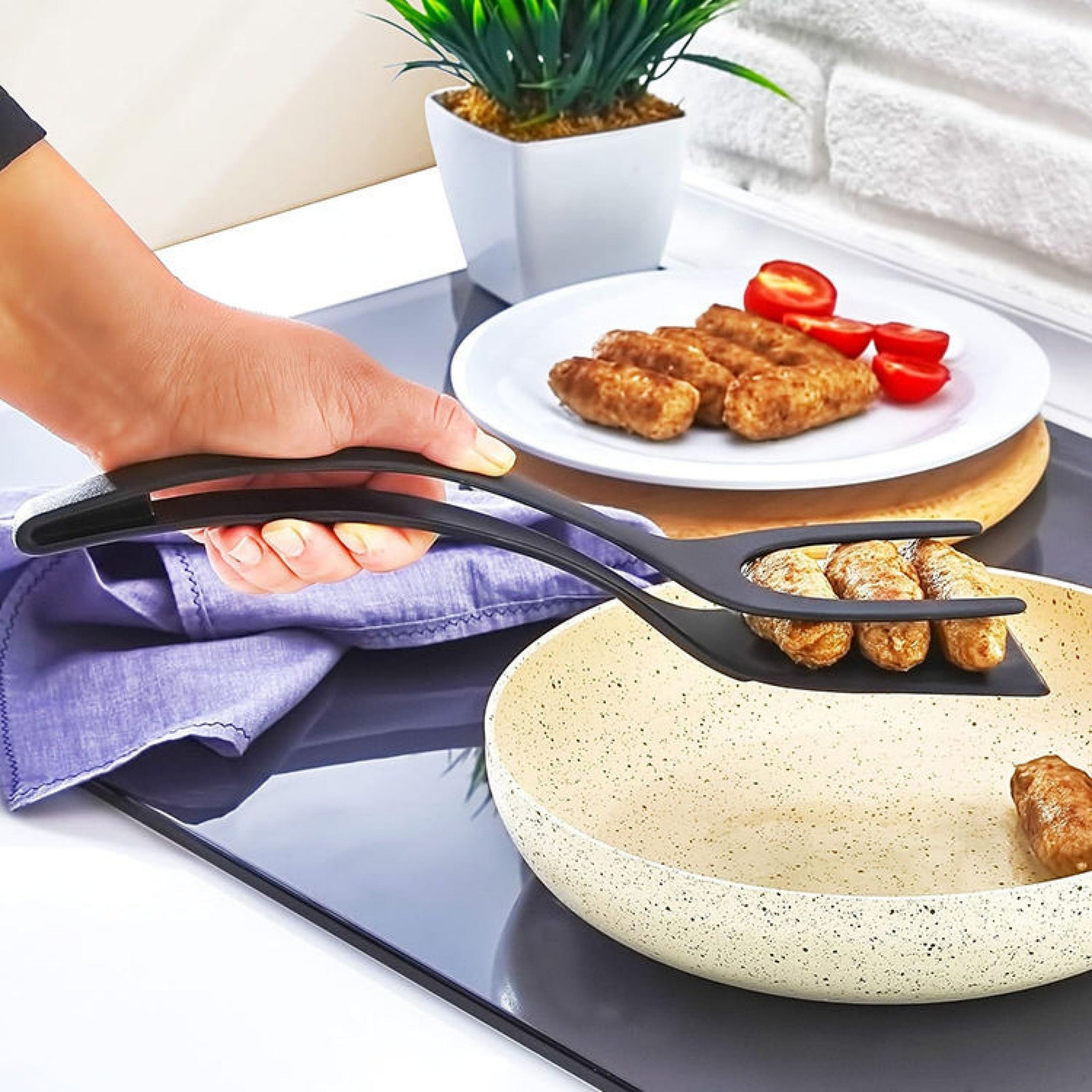 Dualeon™ – Vielseitiger Kochspatel und Grillzange in einem