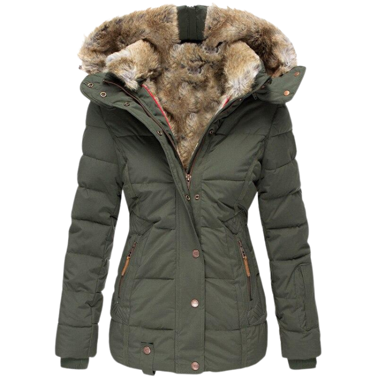 Solène™ - Lässiger Pelzmantel mit Kapuze  (50% RABATT)