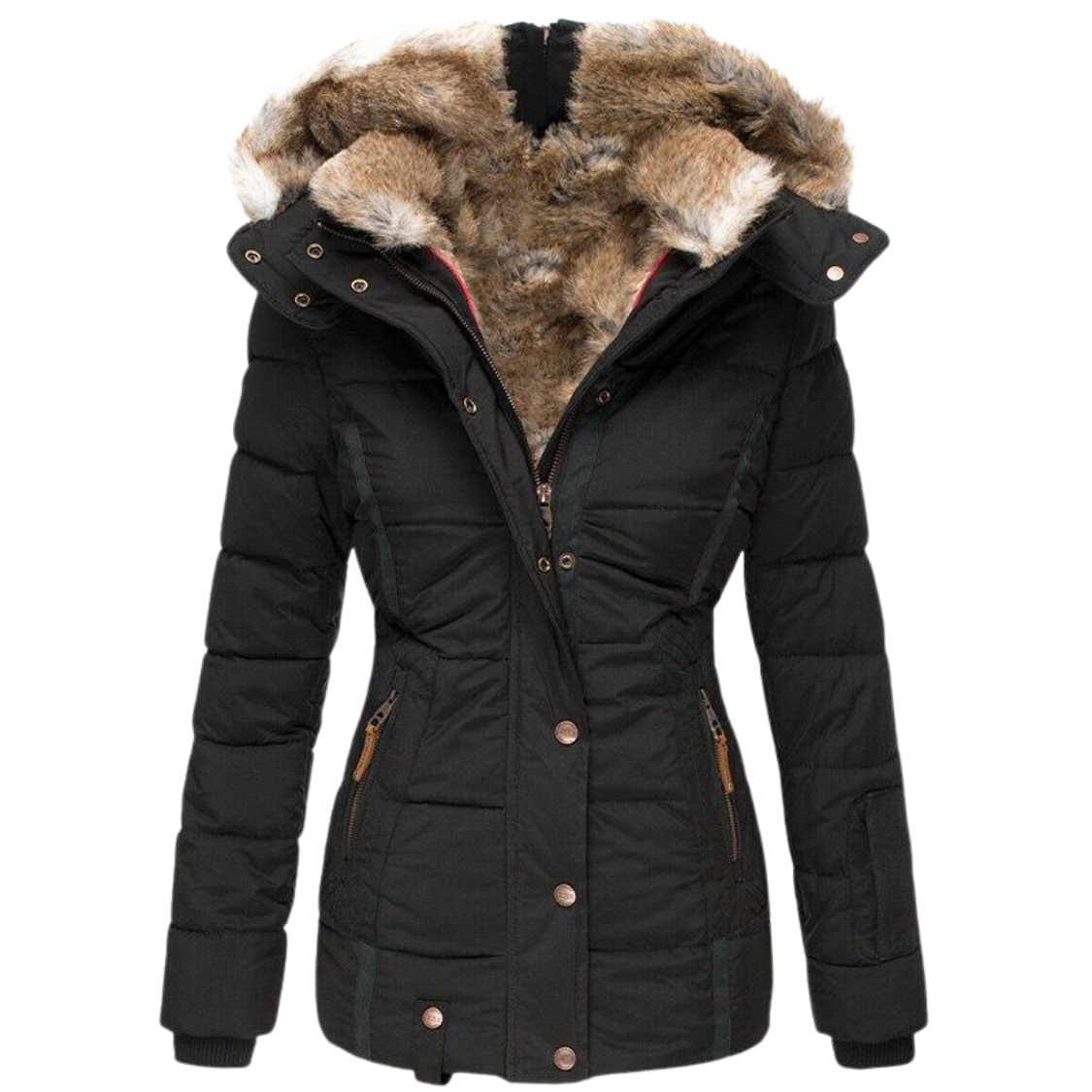 Solène™ - Lässiger Pelzmantel mit Kapuze  (50% RABATT)