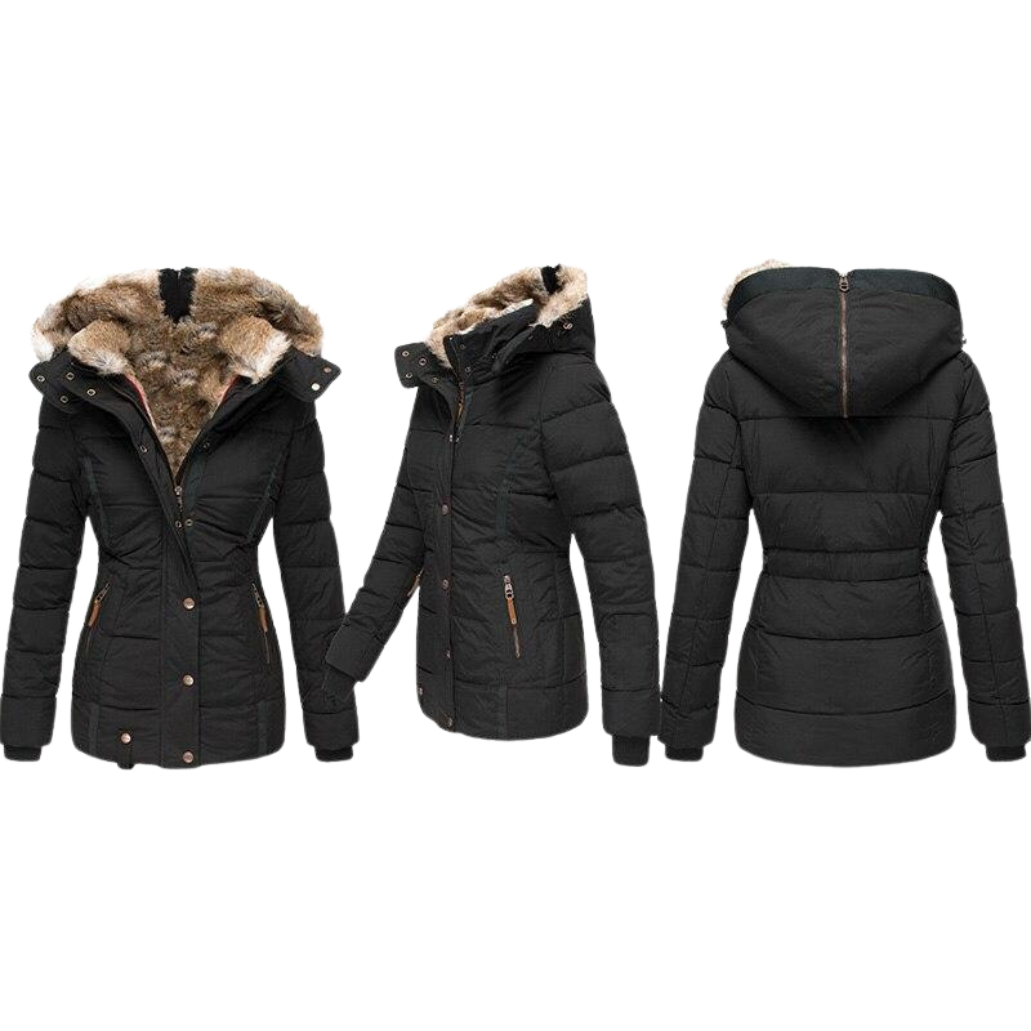 Solène™ - Lässiger Pelzmantel mit Kapuze  (50% RABATT)