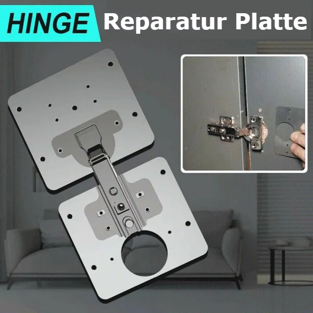 HingeFix™ - Edelstahl Scharnier-Reparaturplatte für Schränke (50% RABATT)