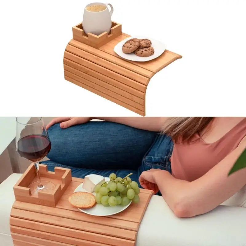Bambora™ | Bambus-Armlehnen-Organizer mit Getränkehalter