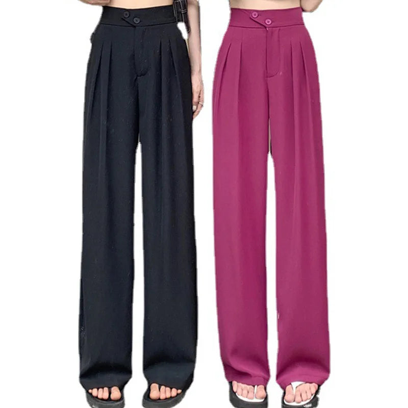 Kenna™ – Stylische koreanische High-Waist-Hose mit Knöpfen