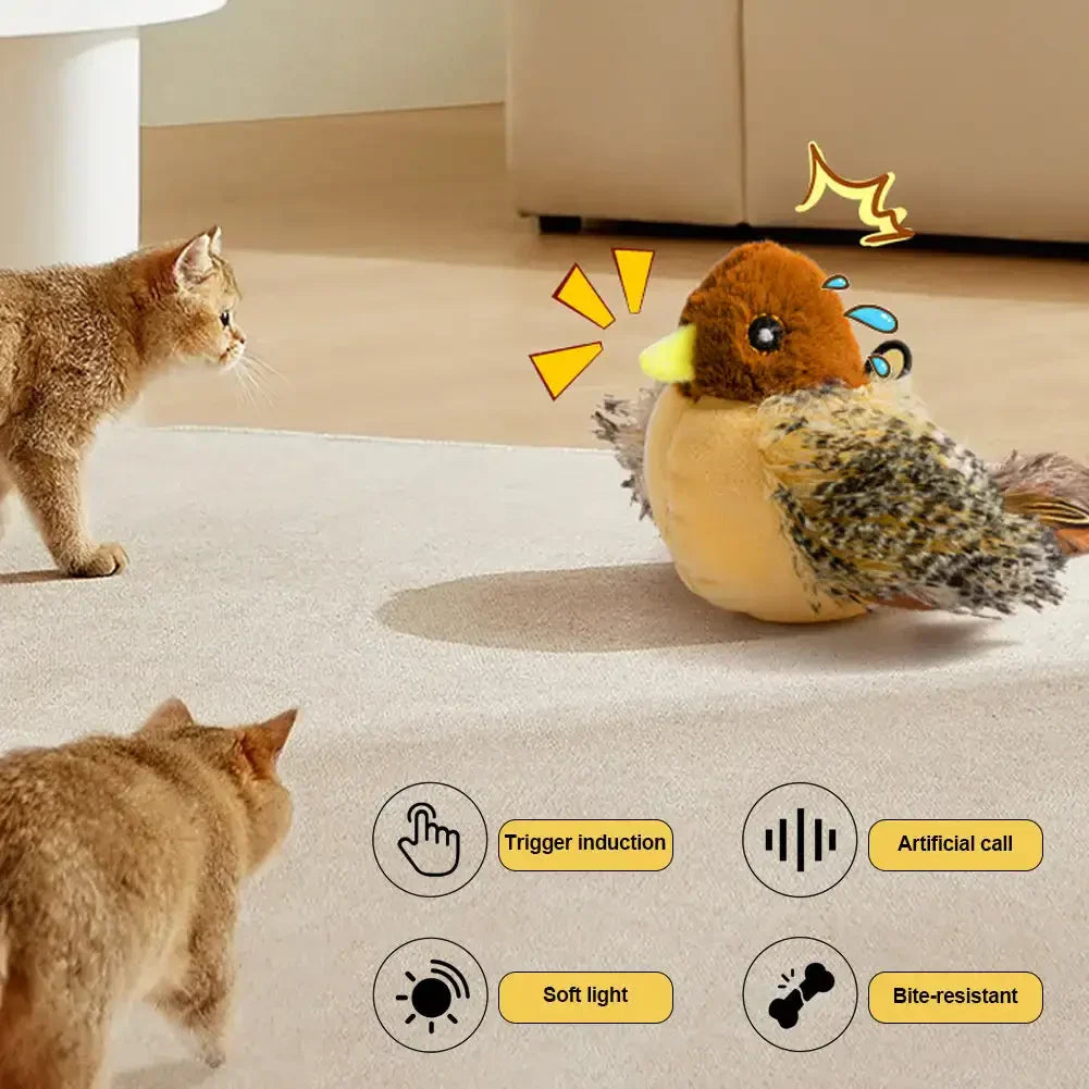 FluffFly™ – Interaktives fliegendes Vogel-Katzenspielzeug 1+1 GRATIS