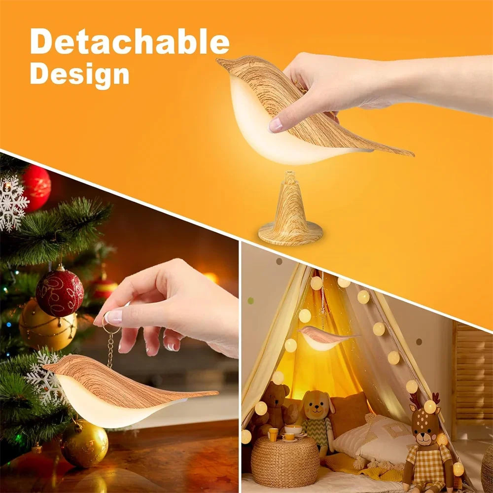 LumiNest™ – Holz-Nachtlampe mit Elster-Design