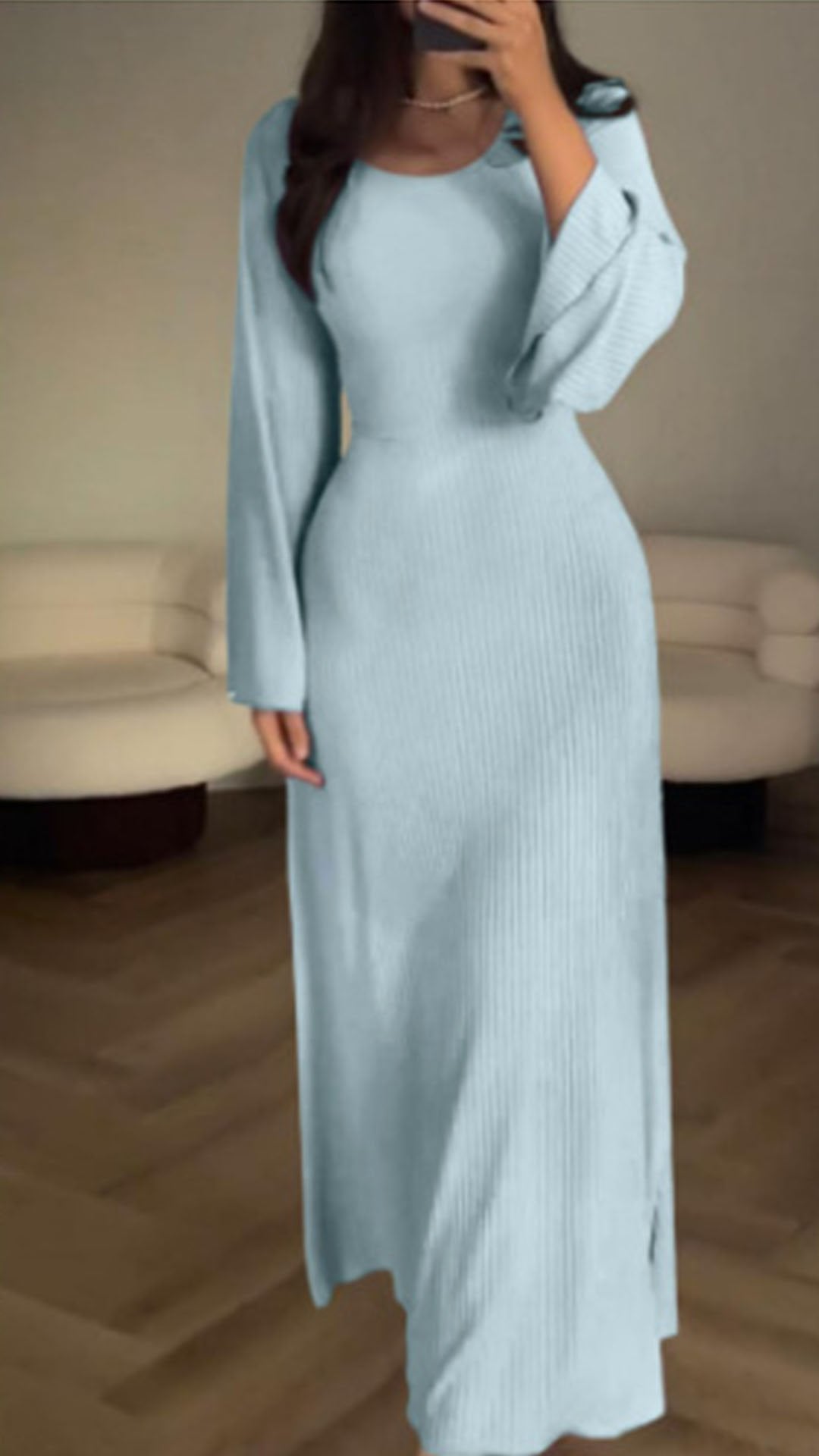 Veerle™ - Langärmeliges, Geteiltes, Lockeres Freizeitkleid (50% Rabatt)