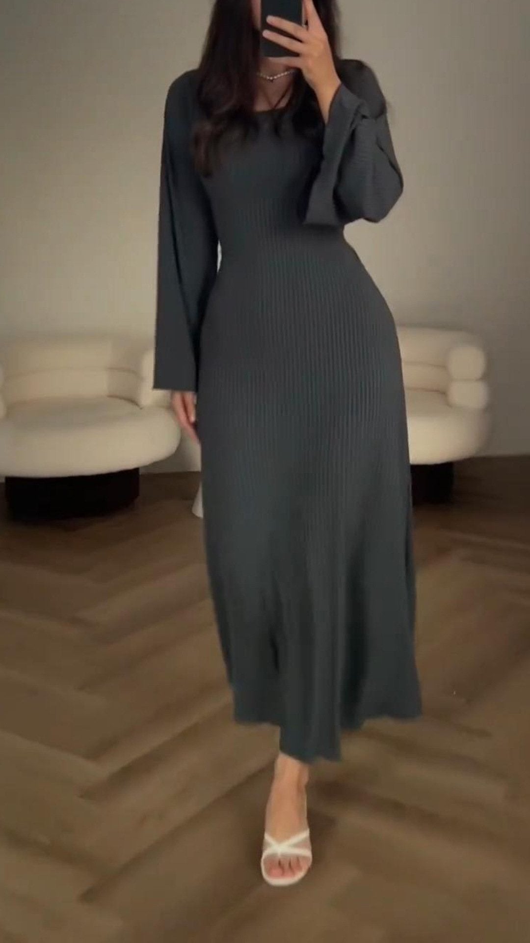 Veerle™ - Langärmeliges, Geteiltes, Lockeres Freizeitkleid (50% Rabatt)