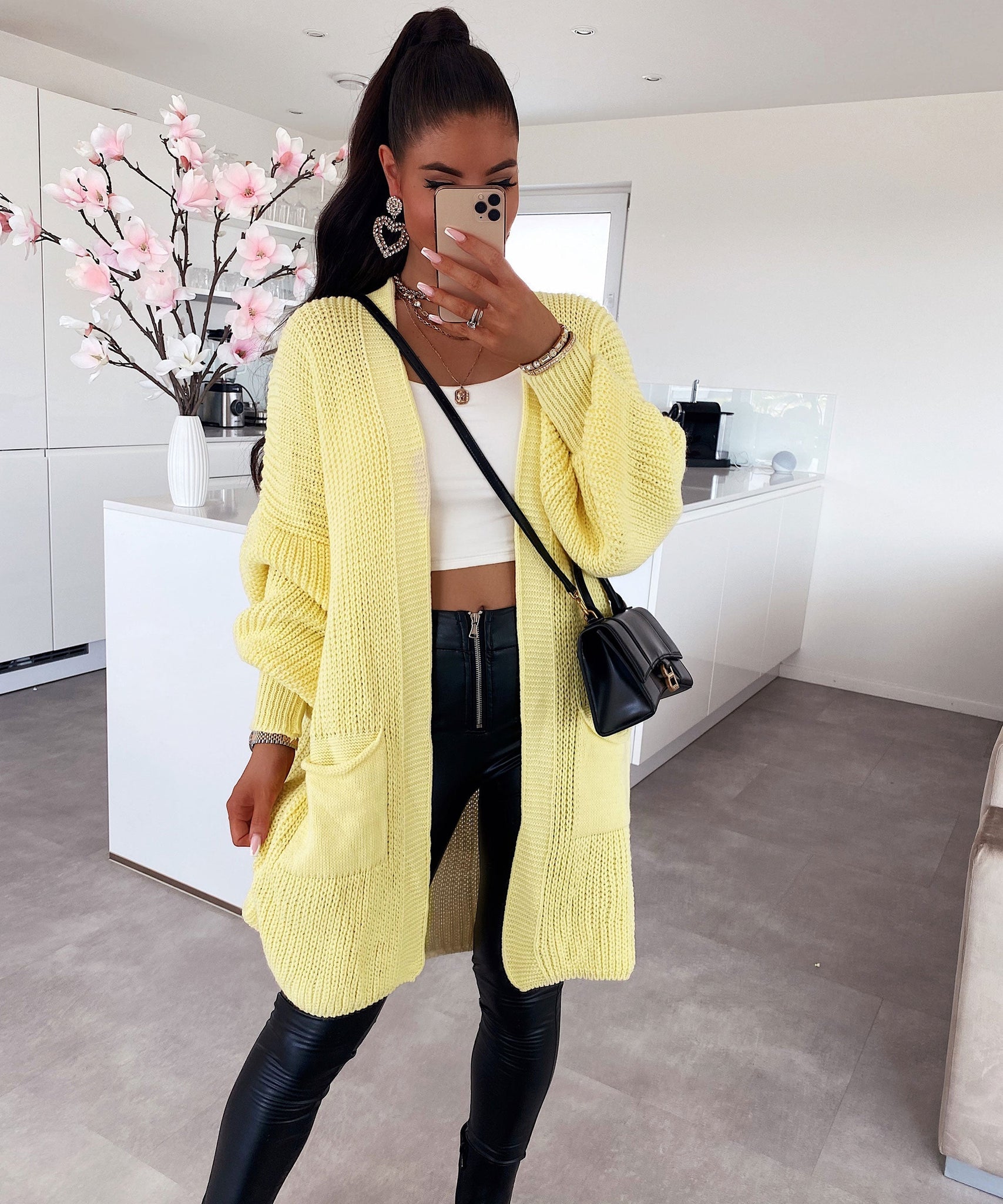 Cardigan Leilani Kurz Gelb